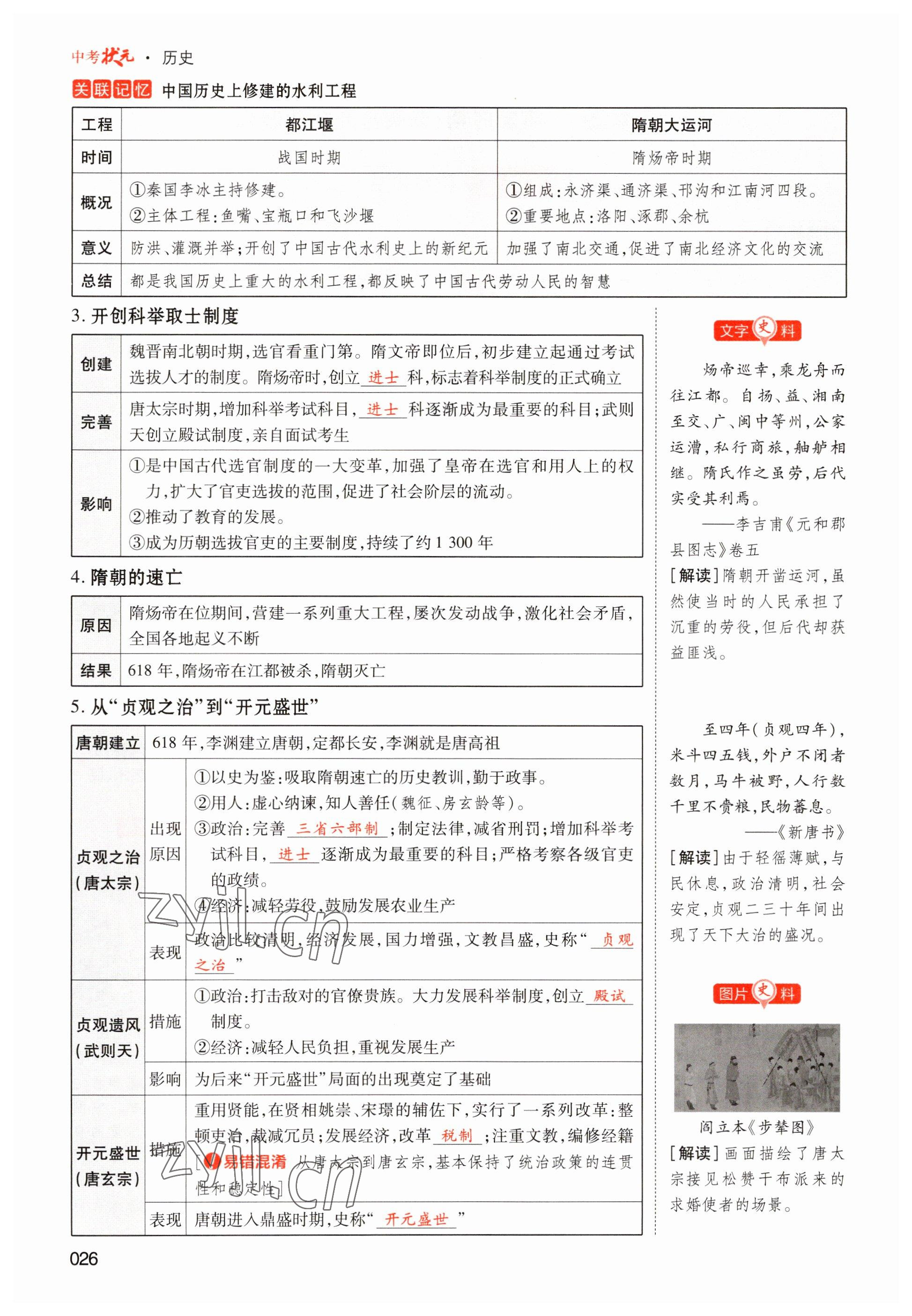 2023年中考狀元?dú)v史 參考答案第26頁