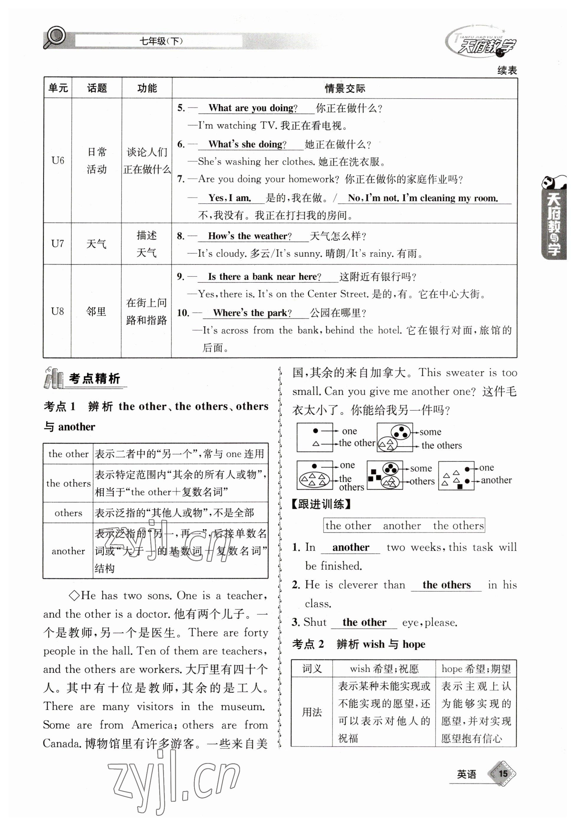 2023年天府教與學(xué)中考復(fù)習(xí)與訓(xùn)練英語 參考答案第15頁