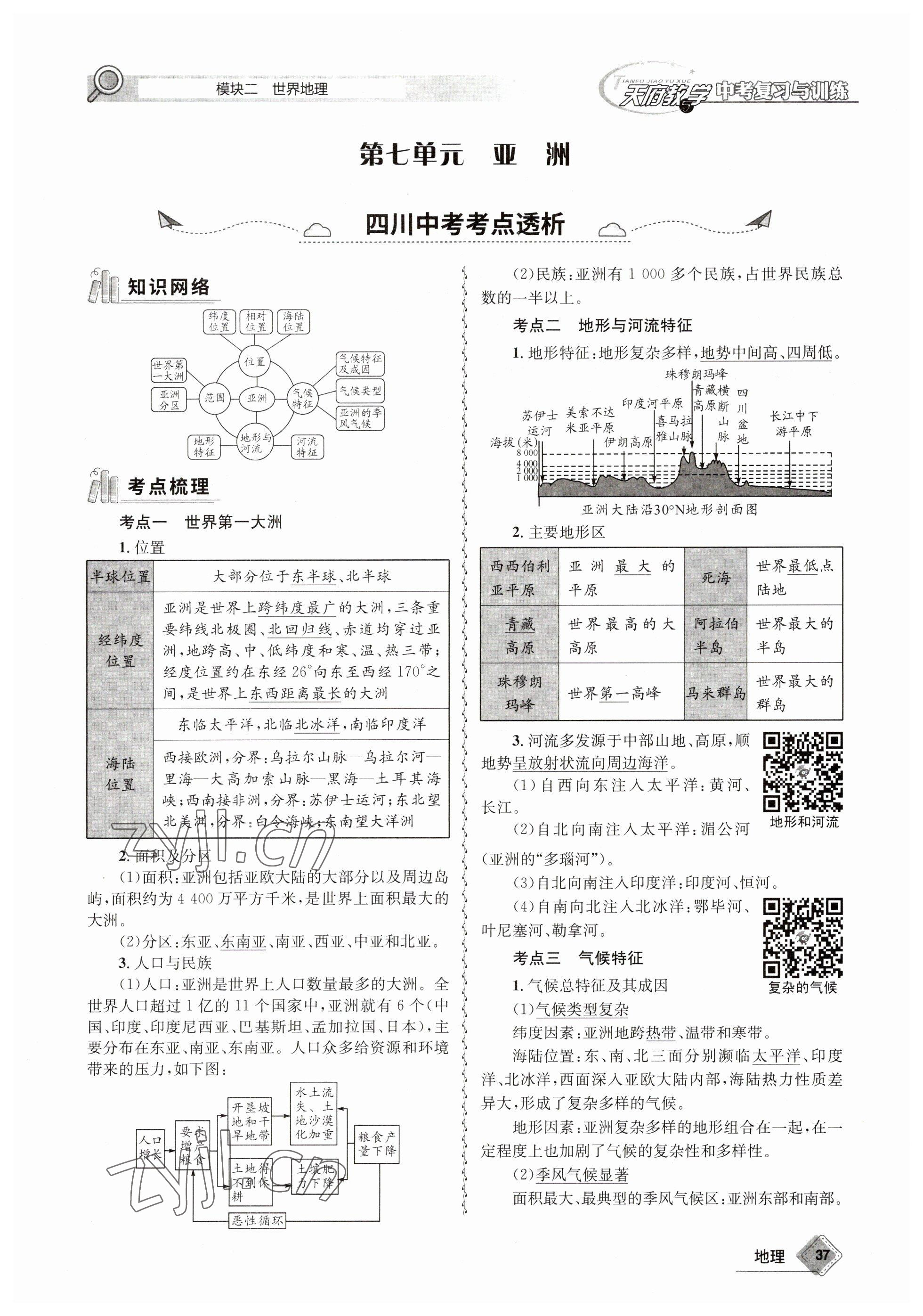 2023年天府教與學(xué)中考復(fù)習(xí)與訓(xùn)練地理 參考答案第37頁