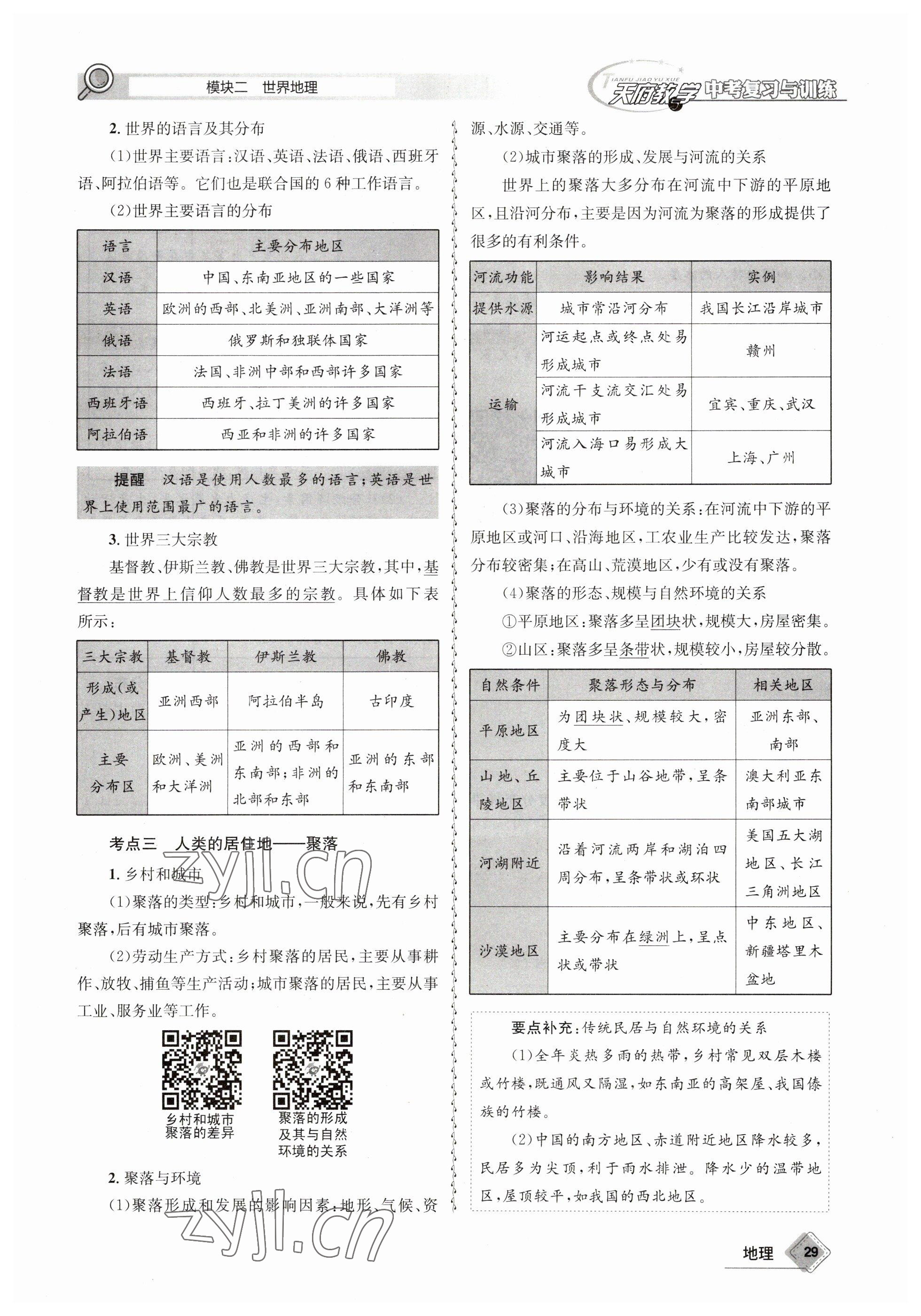 2023年天府教與學(xué)中考復(fù)習(xí)與訓(xùn)練地理 參考答案第29頁