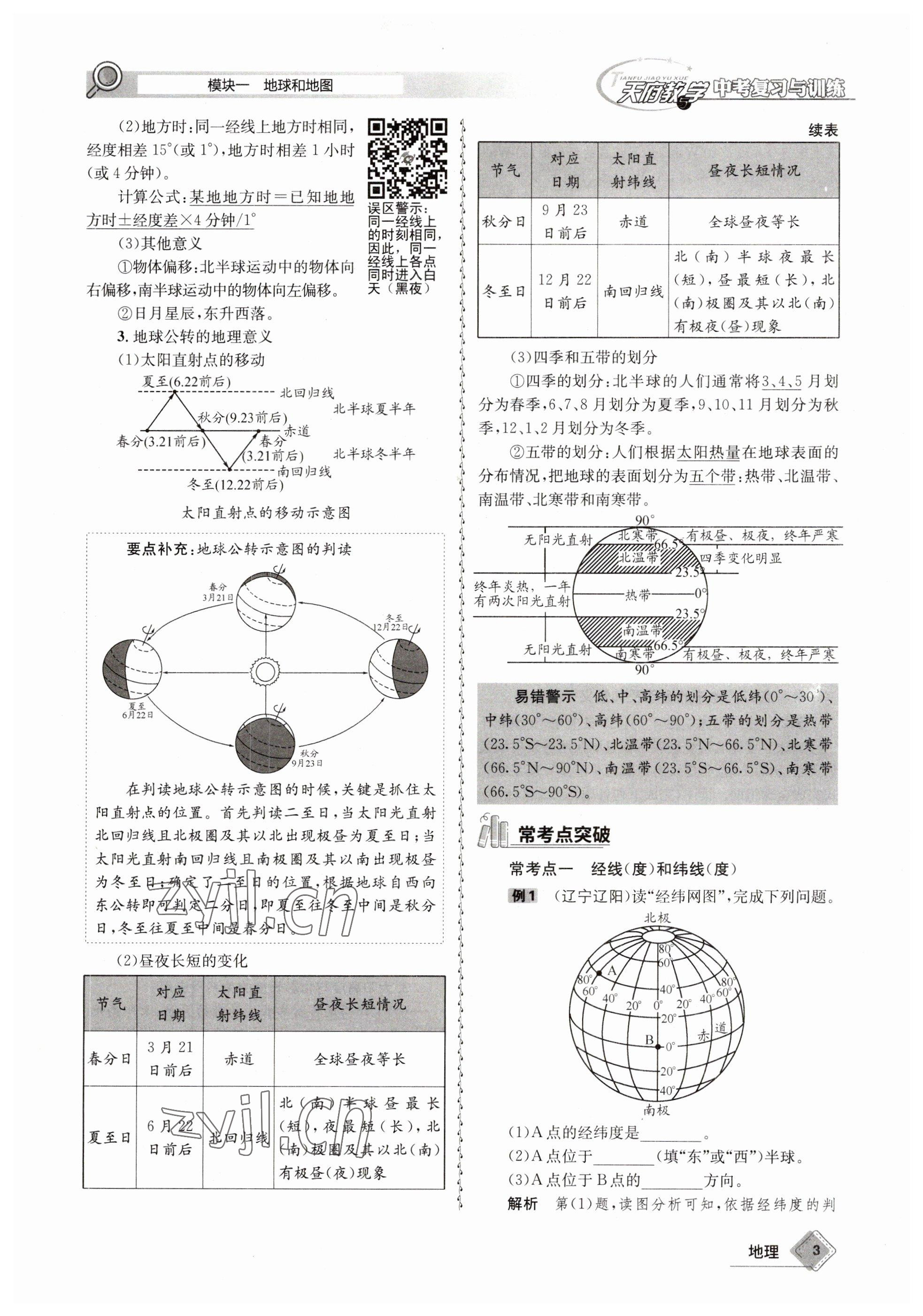 2023年天府教與學(xué)中考復(fù)習(xí)與訓(xùn)練地理 參考答案第3頁(yè)