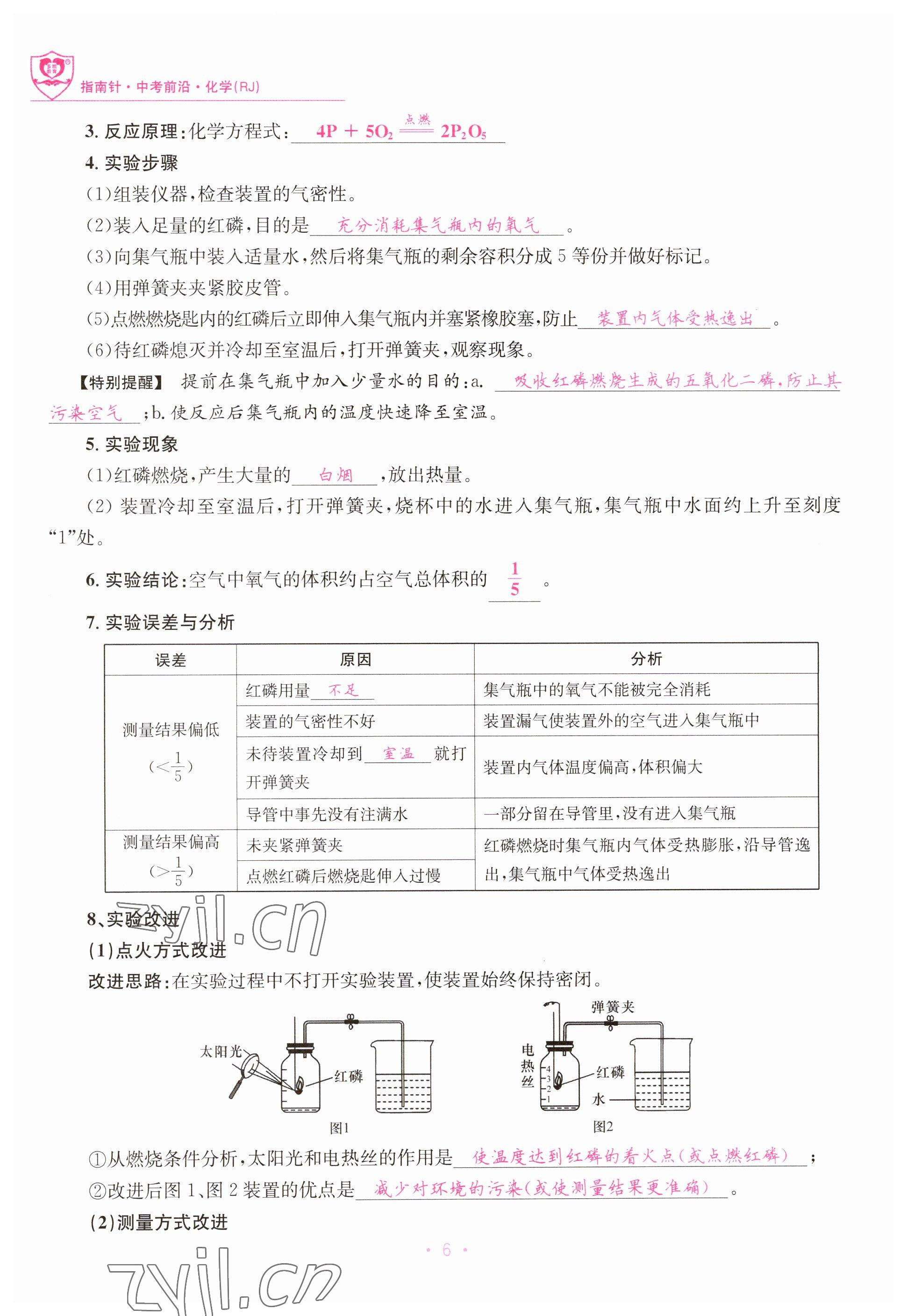 2023年指南針中考前沿化學(xué) 參考答案第6頁(yè)