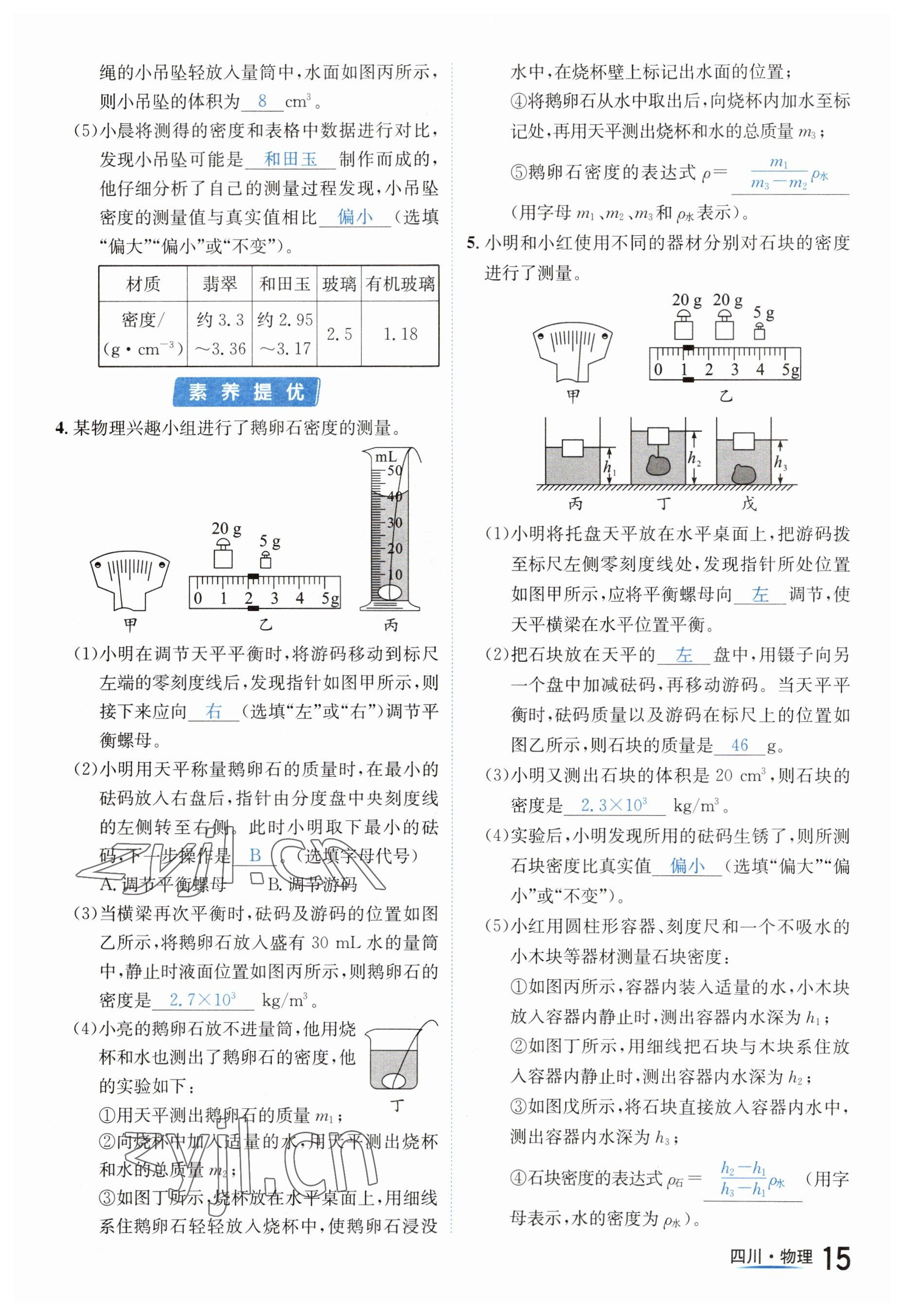 2023年中考2號(hào)物理四川專(zhuān)版 參考答案第15頁(yè)