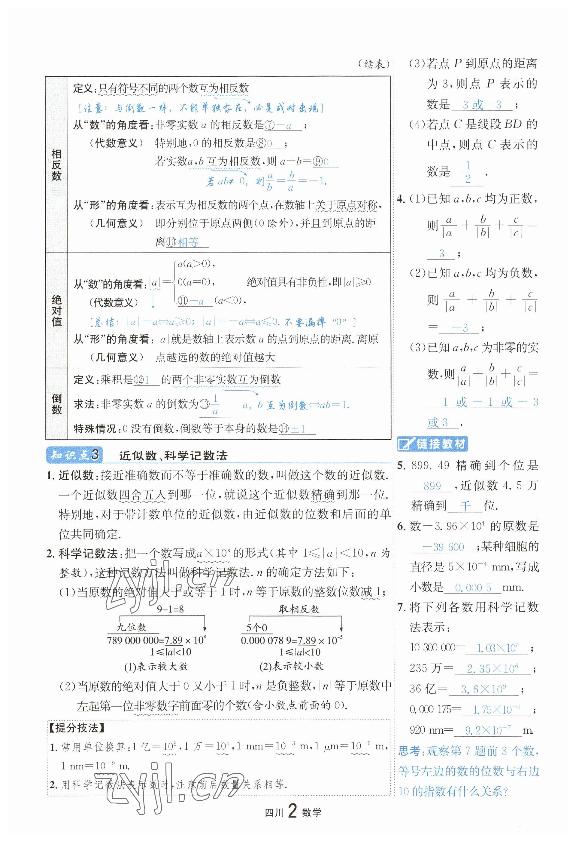 2023年中考2號數(shù)學(xué)四川專版 參考答案第2頁