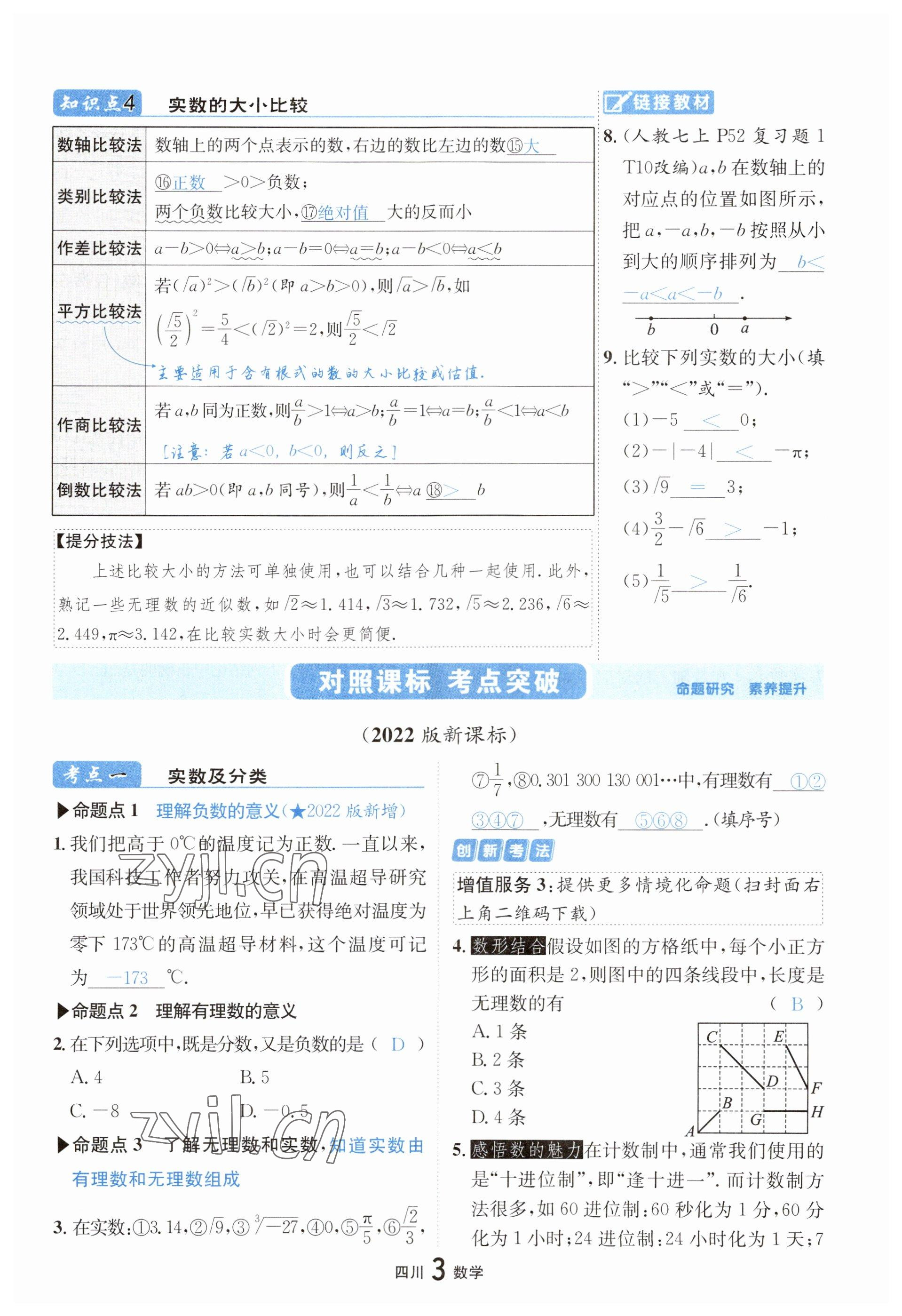 2023年中考2号数学四川专版 参考答案第3页