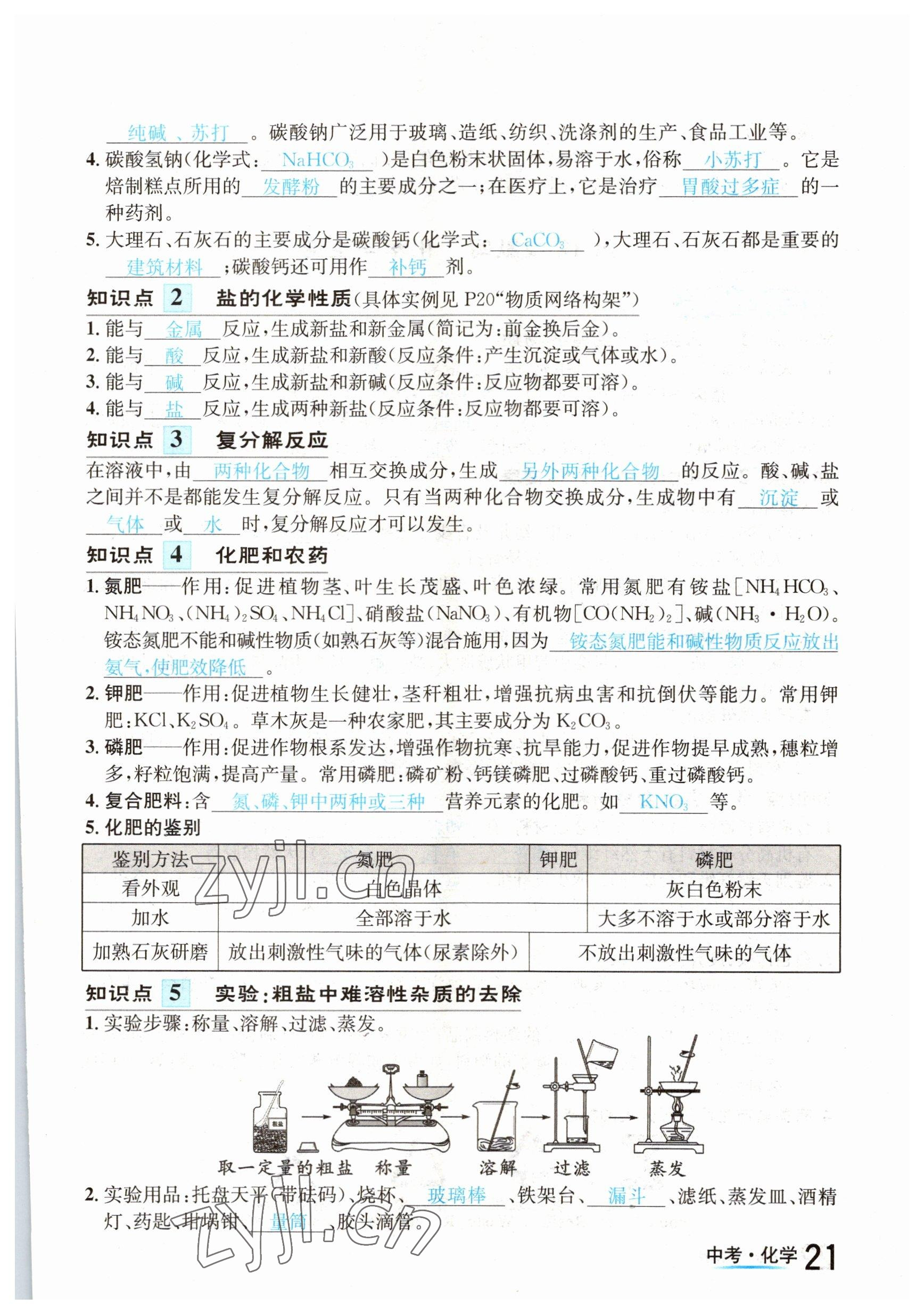 2023年中考2號化學(xué)四川專版 參考答案第21頁