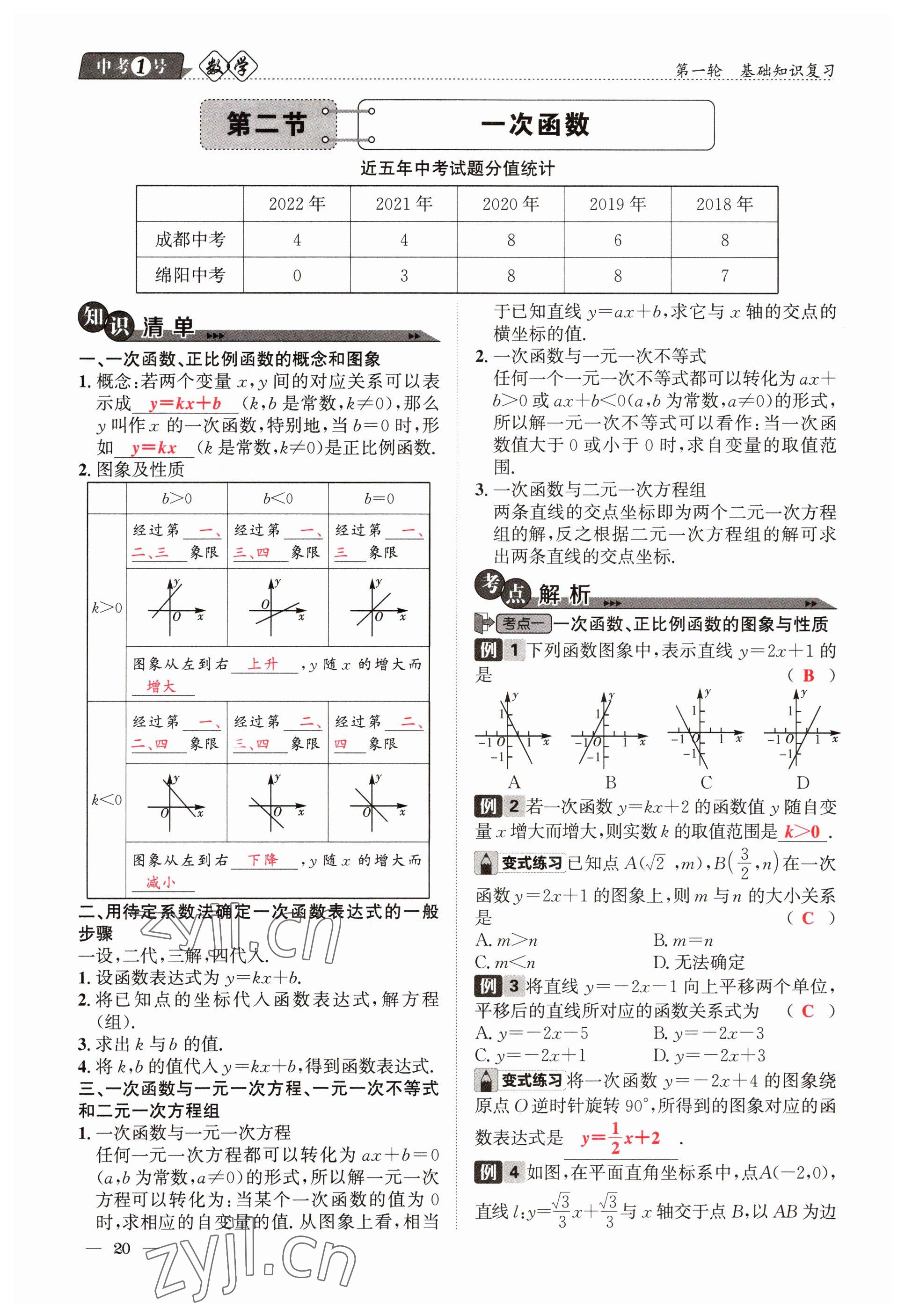 2023年中考1號數(shù)學(xué) 參考答案第20頁