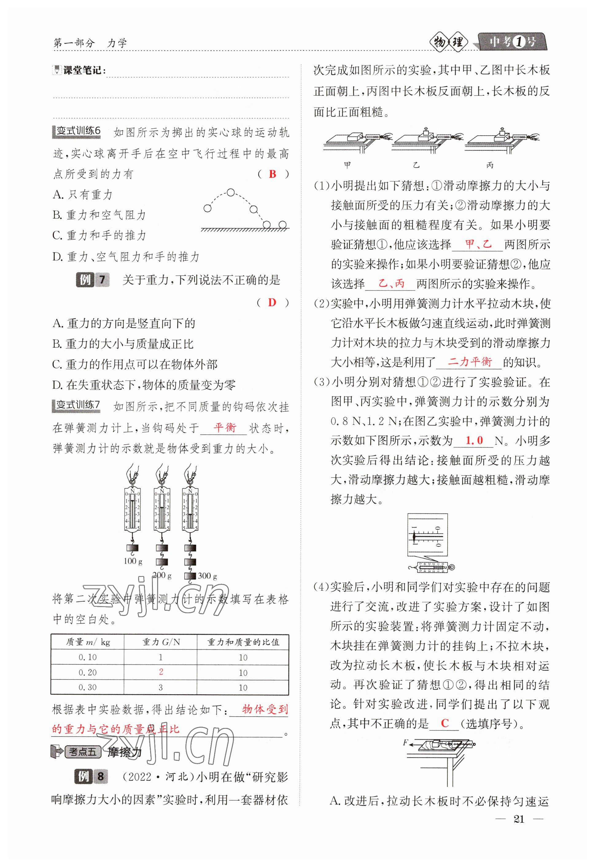 2023年中考1號物理 參考答案第21頁