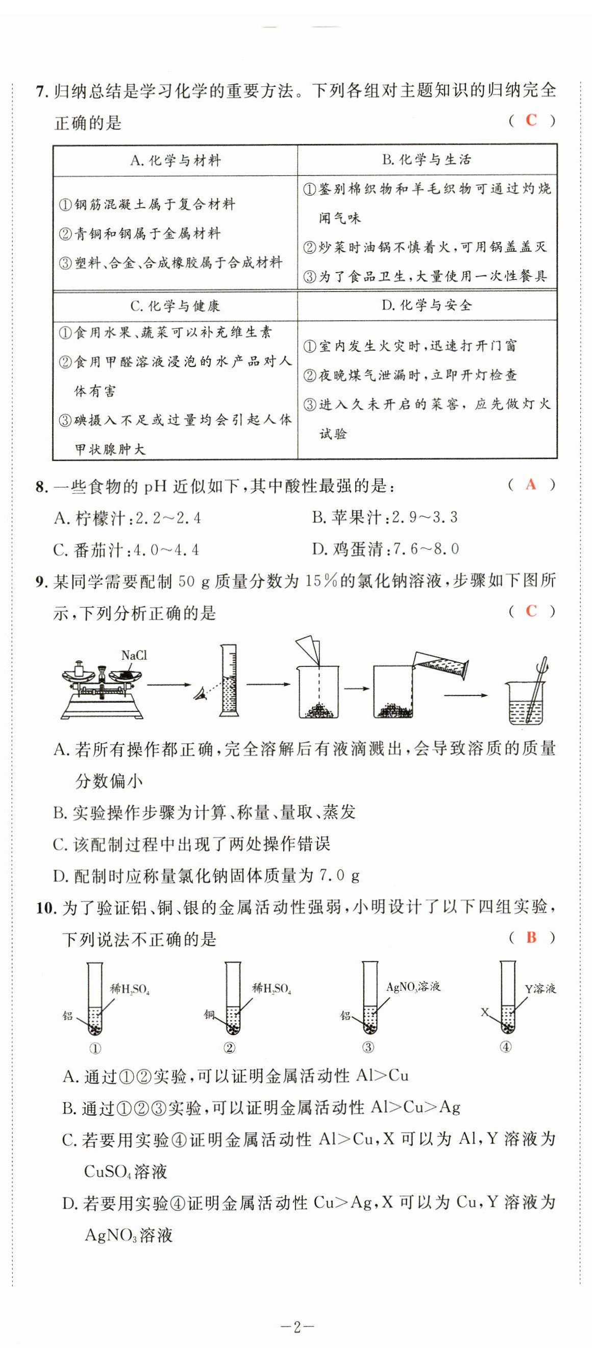 2023年中考1號(hào)化學(xué) 第2頁(yè)