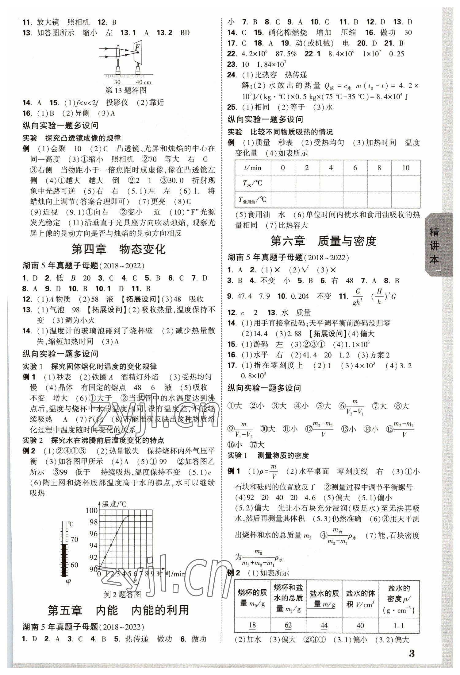 2023年萬唯中考試題研究物理湖南專版 參考答案第2頁