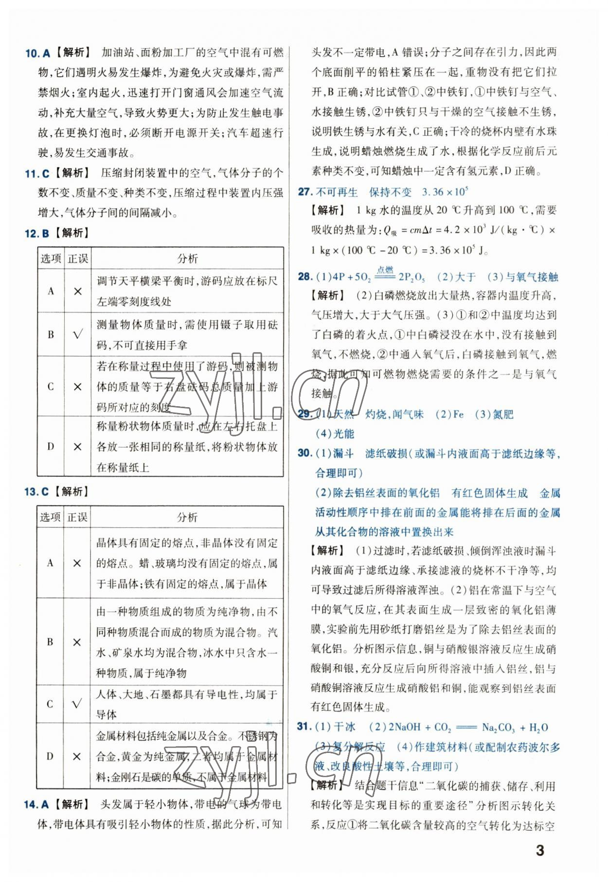 2023年金考卷45套匯編化學(xué)河北專版 參考答案第3頁