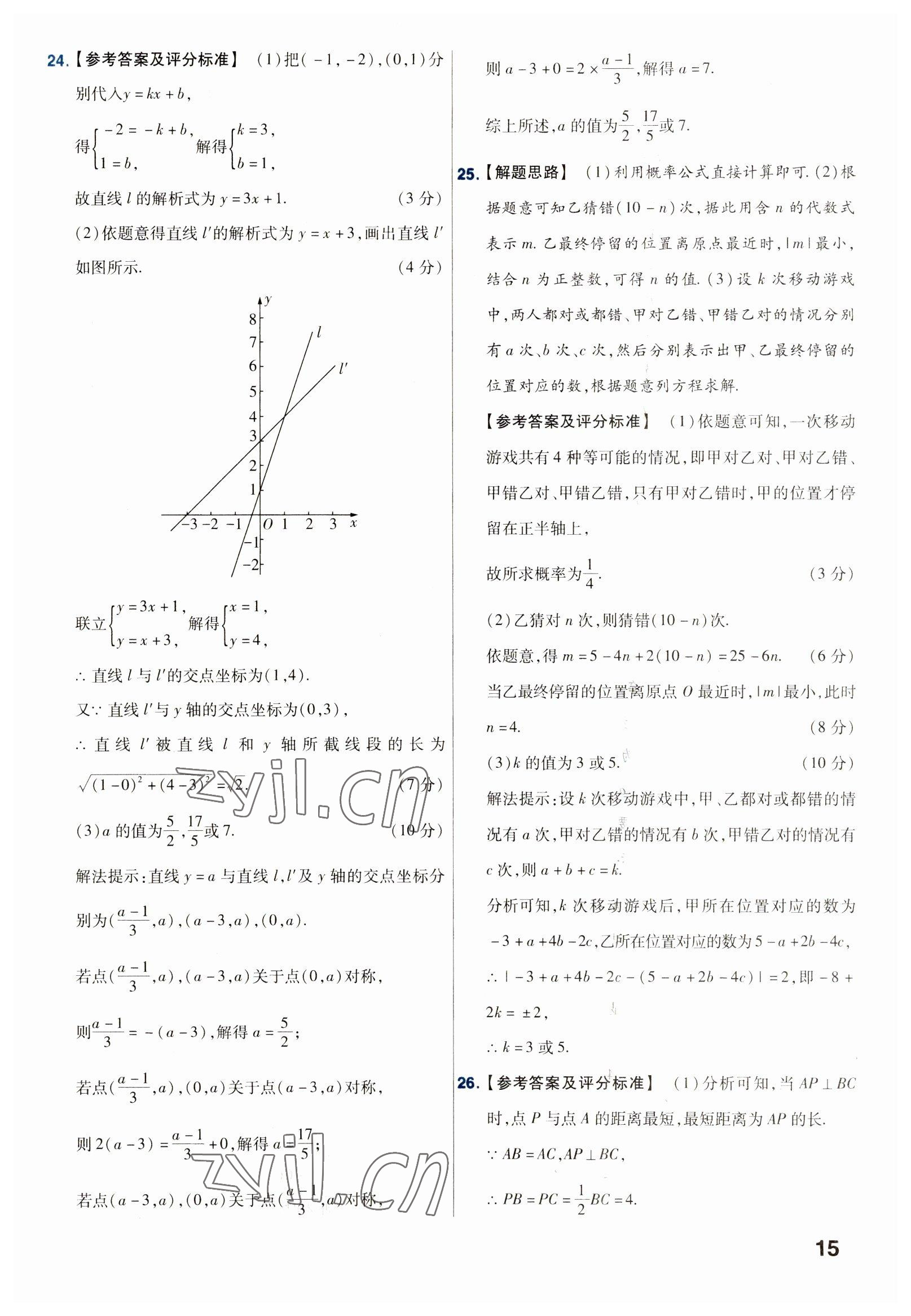 2023年金考卷45套汇编数学河北专版 参考答案第15页