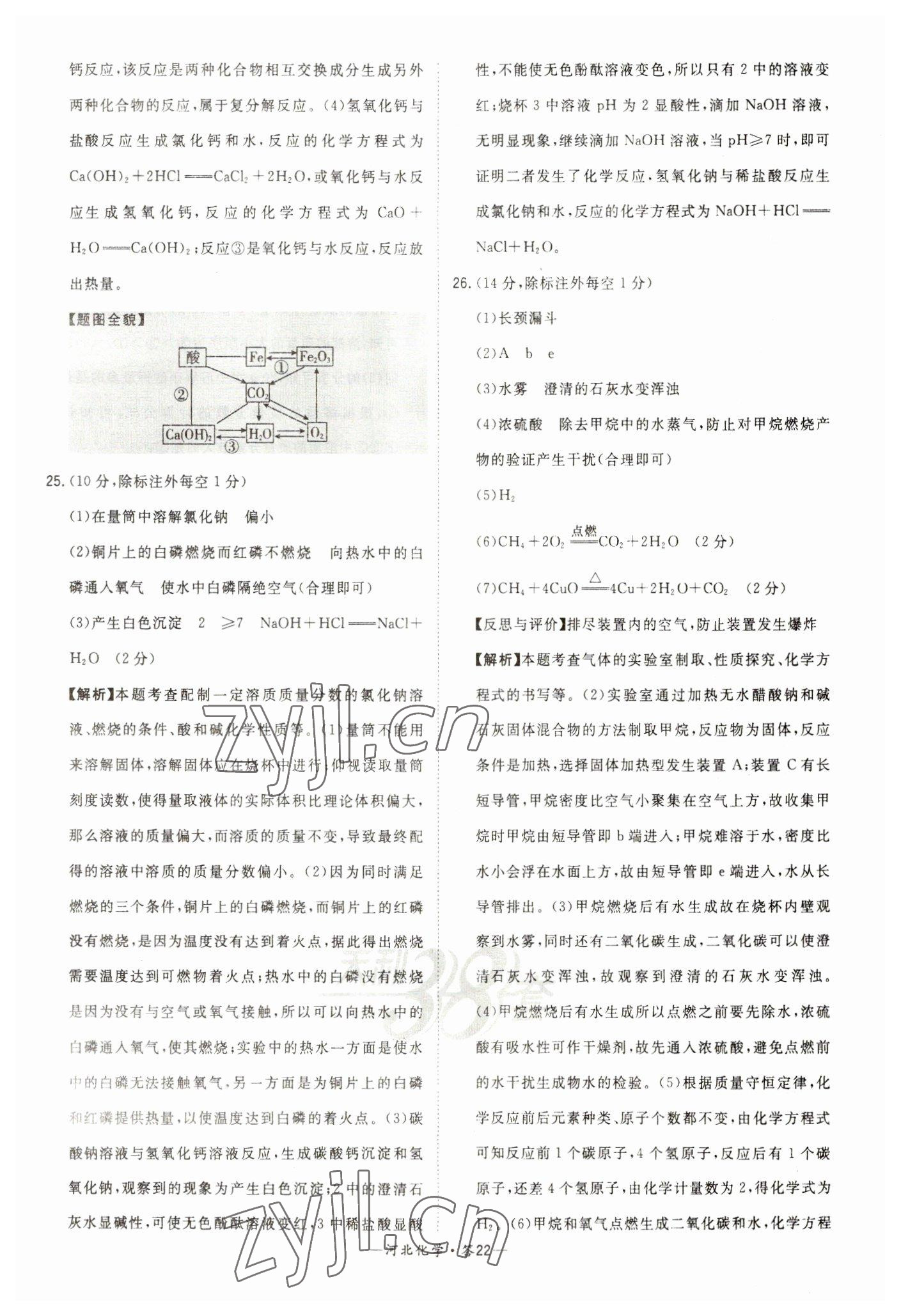 2023年天利38套中考试题精选化学河北专版 参考答案第22页