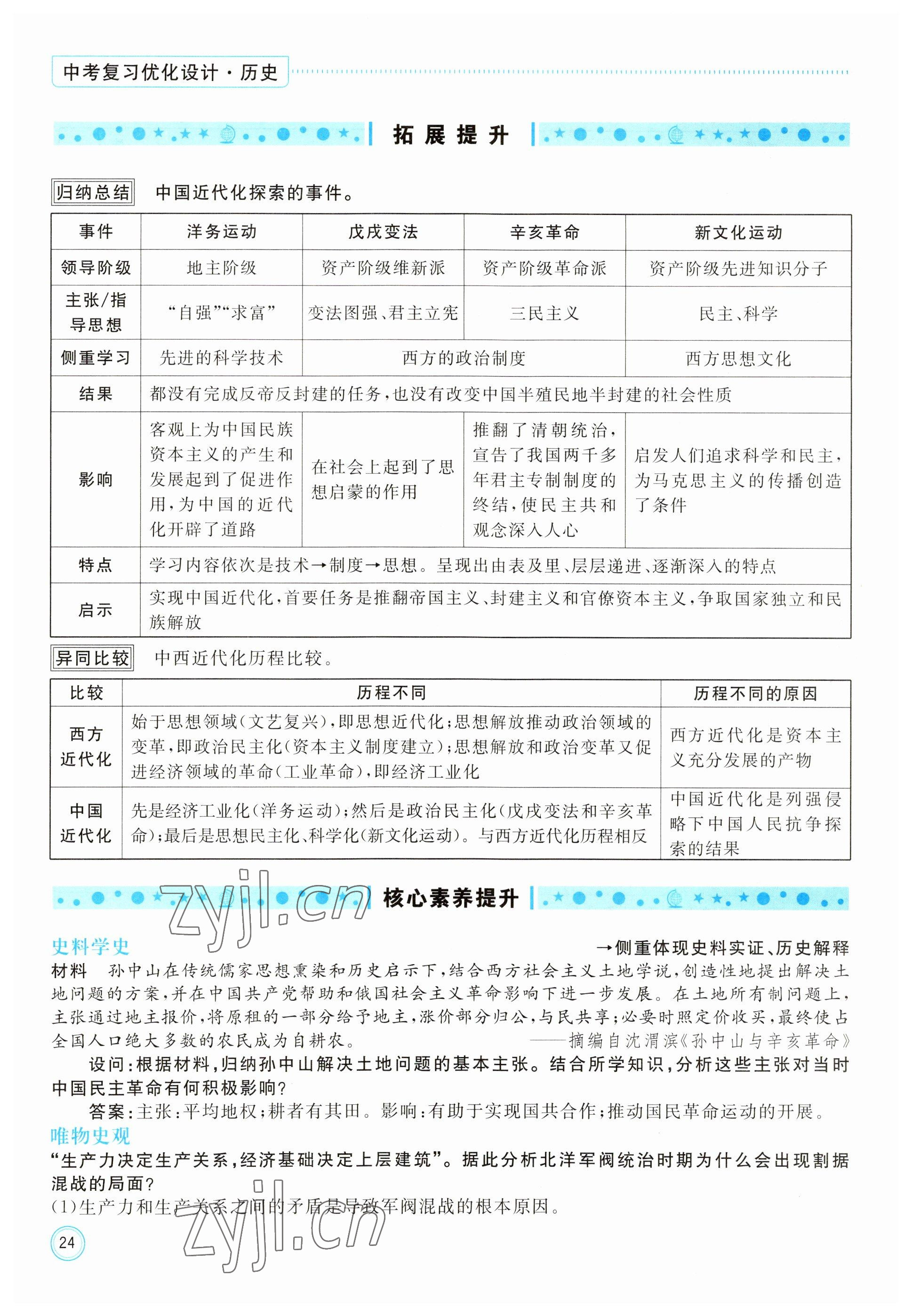 2023年冀考金榜中考總復(fù)習(xí)優(yōu)化設(shè)計(jì)歷史 參考答案第24頁(yè)