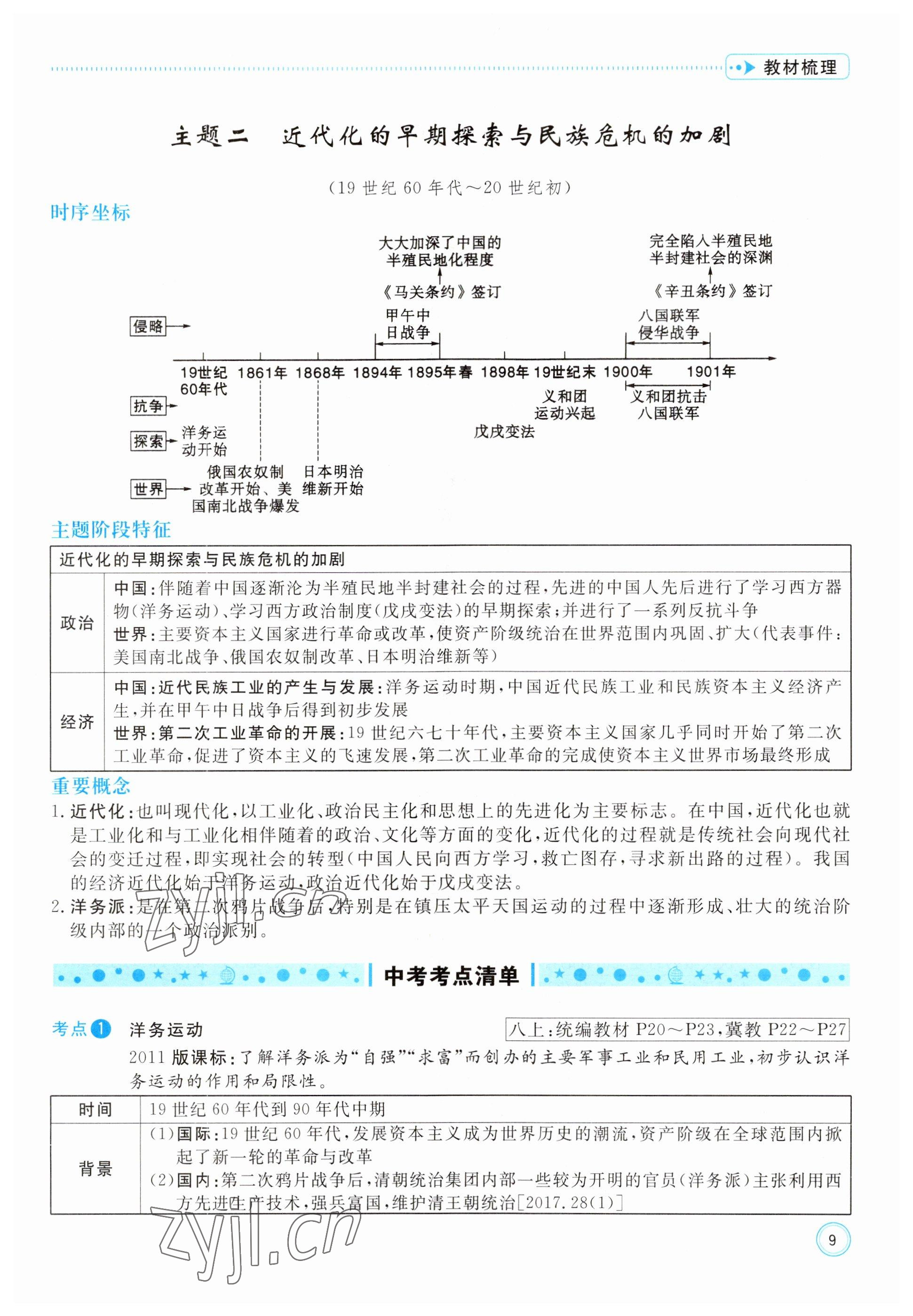 2023年冀考金榜中考總復(fù)習優(yōu)化設(shè)計歷史 參考答案第9頁