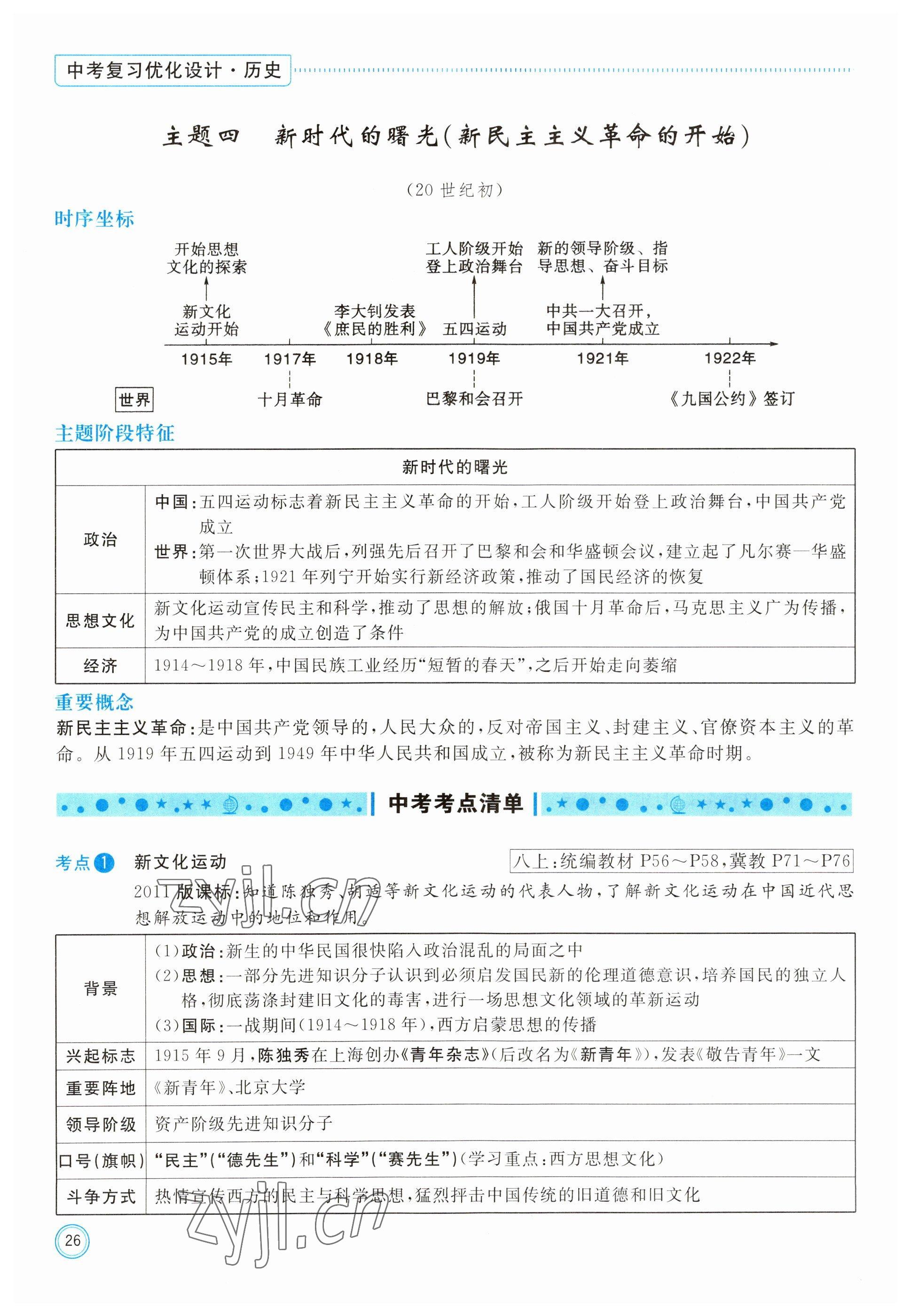 2023年冀考金榜中考總復(fù)習(xí)優(yōu)化設(shè)計歷史 參考答案第26頁