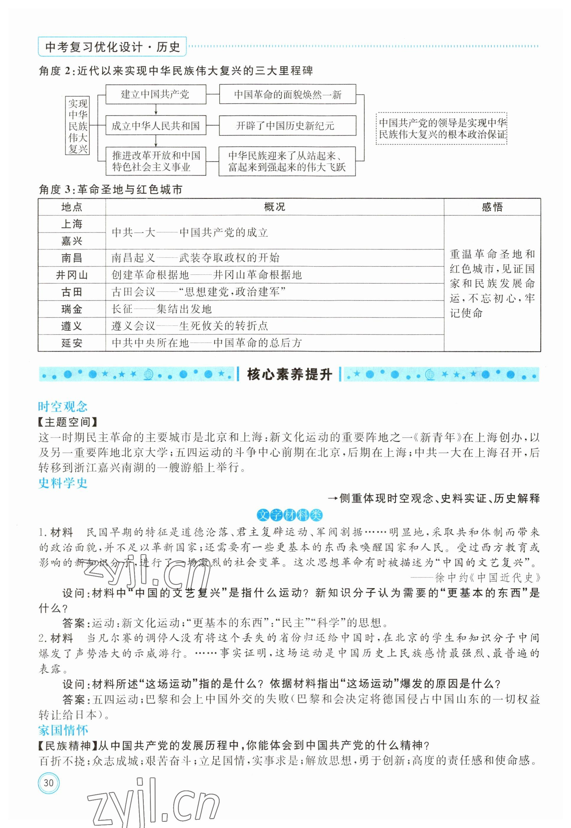 2023年冀考金榜中考總復(fù)習(xí)優(yōu)化設(shè)計歷史 參考答案第30頁