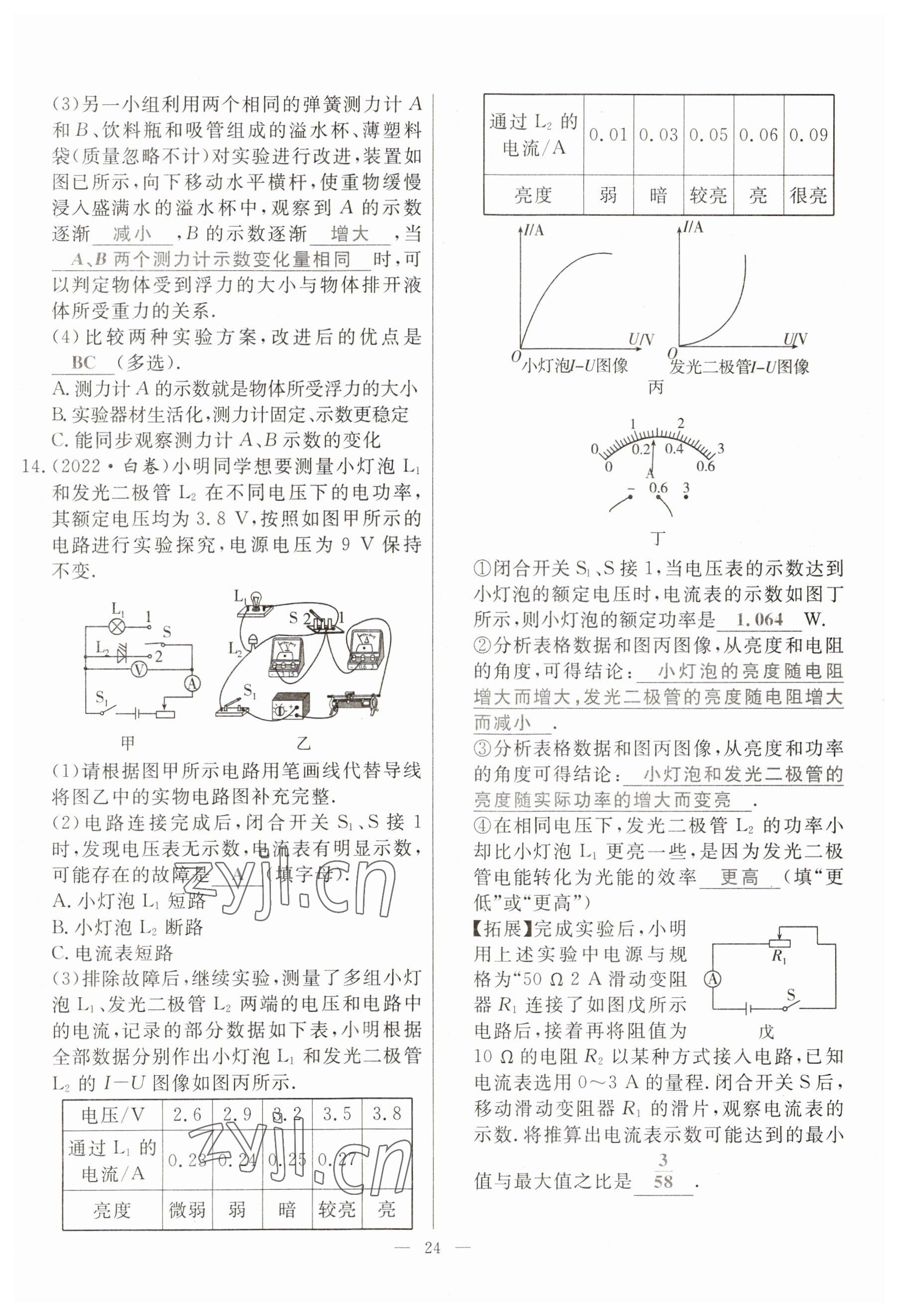 2023年冀考金榜中考總復(fù)習(xí)優(yōu)化設(shè)計(jì)物理 參考答案第24頁