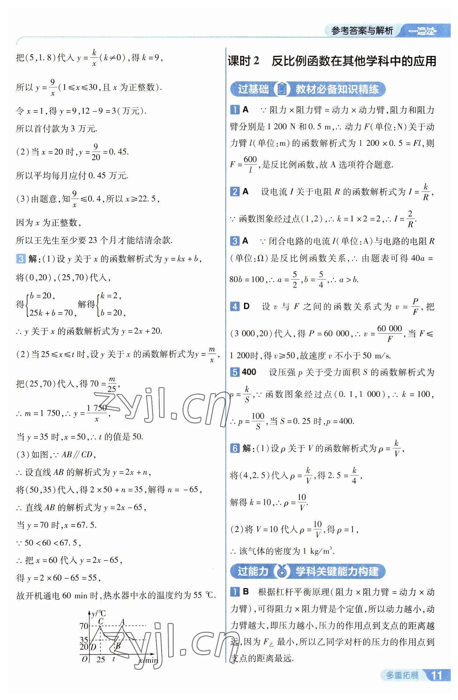 2023年一遍過九年級初中數(shù)學(xué)下冊人教版 參考答案第11頁