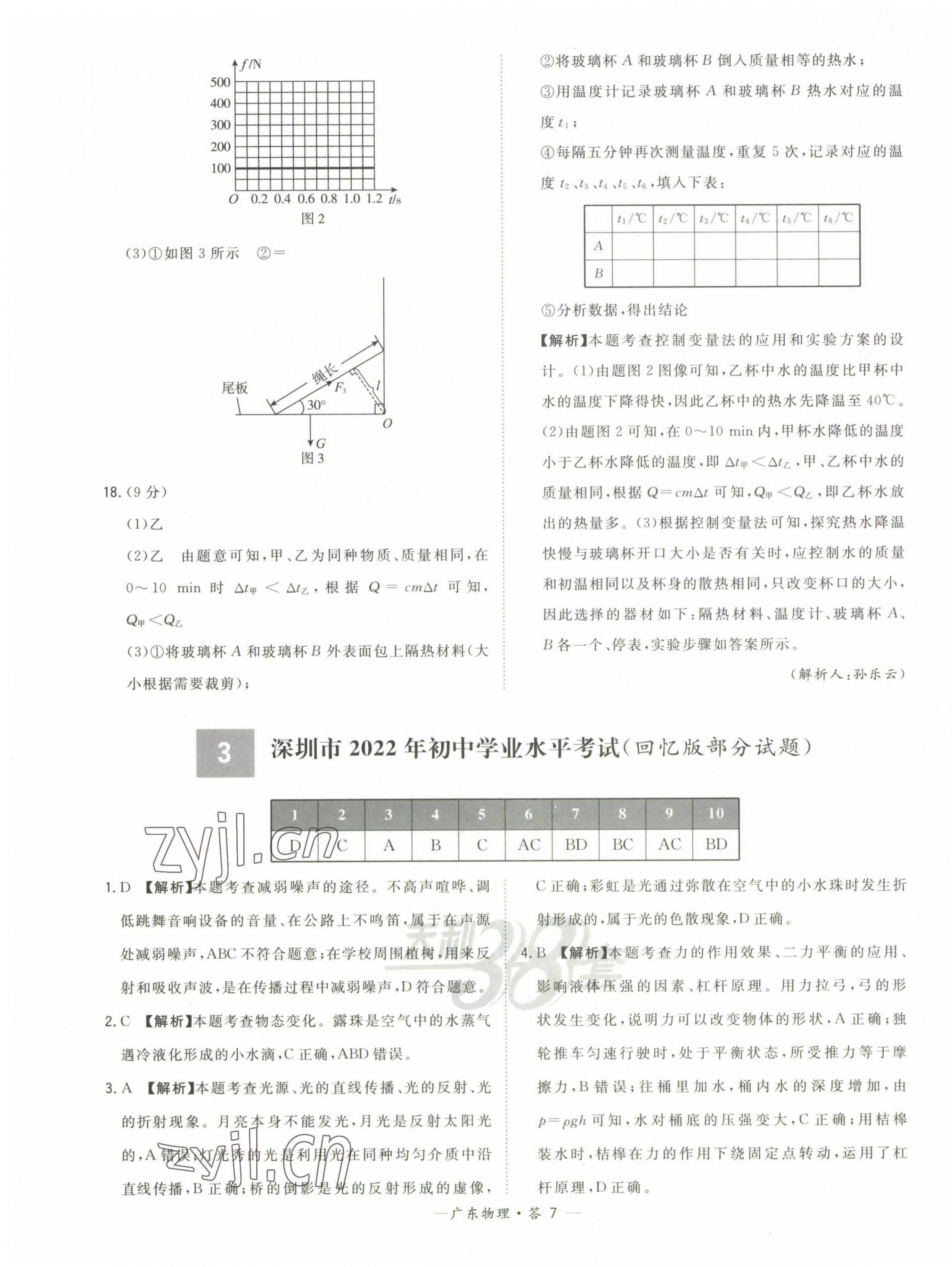 2023年天利38套中考試題精選物理廣東專版 第9頁