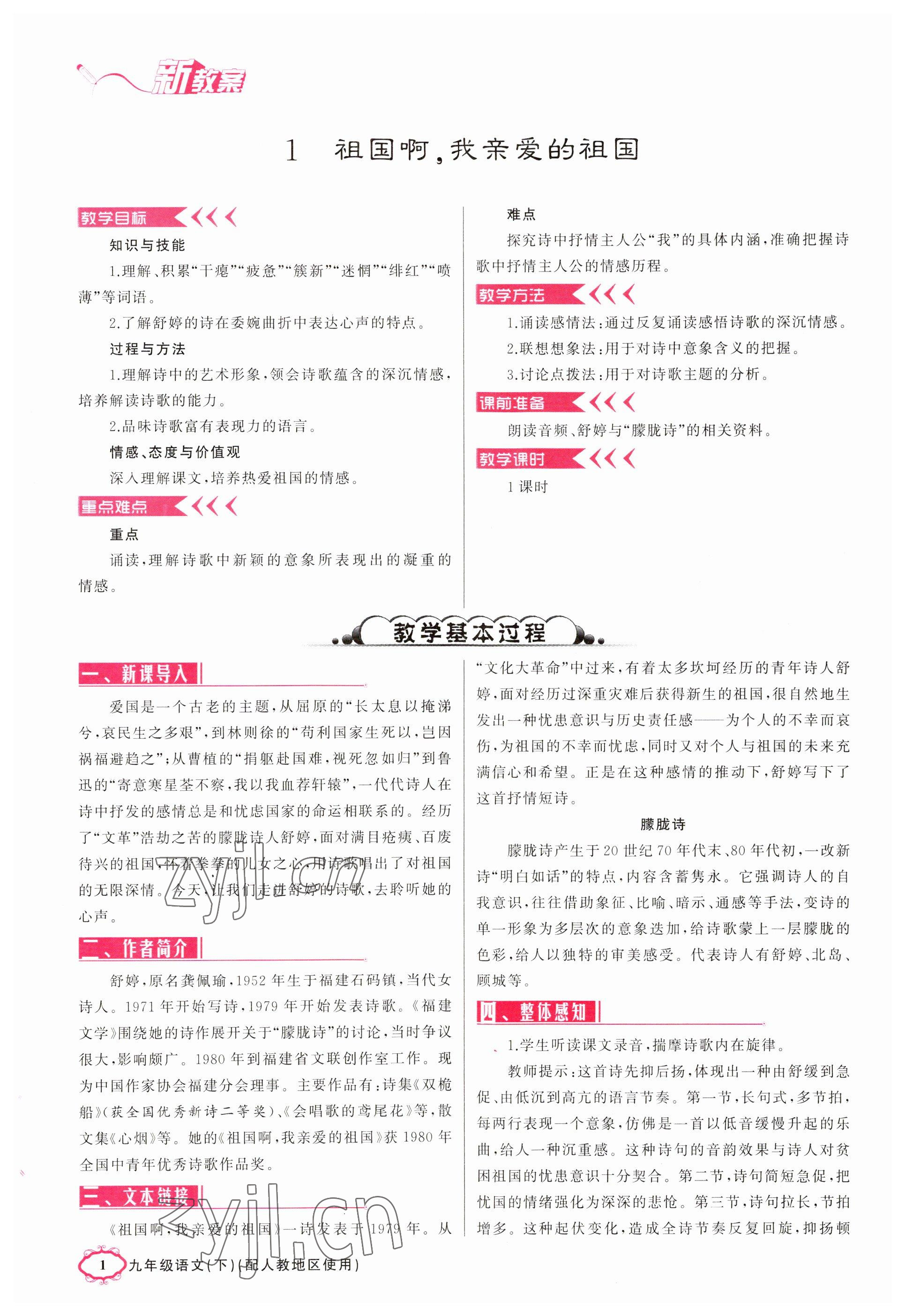 2023年四清導航九年級語文下冊人教版河南專版 參考答案第1頁