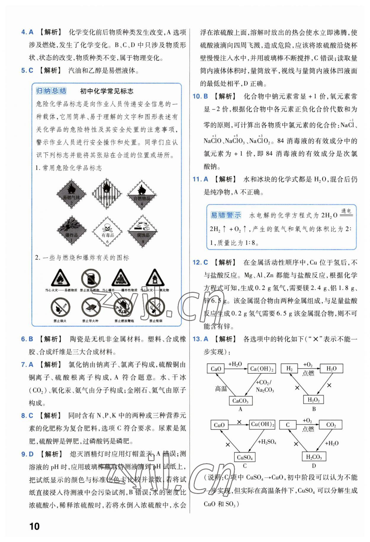 2023年金考卷中考試卷匯編45套化學(xué) 第10頁