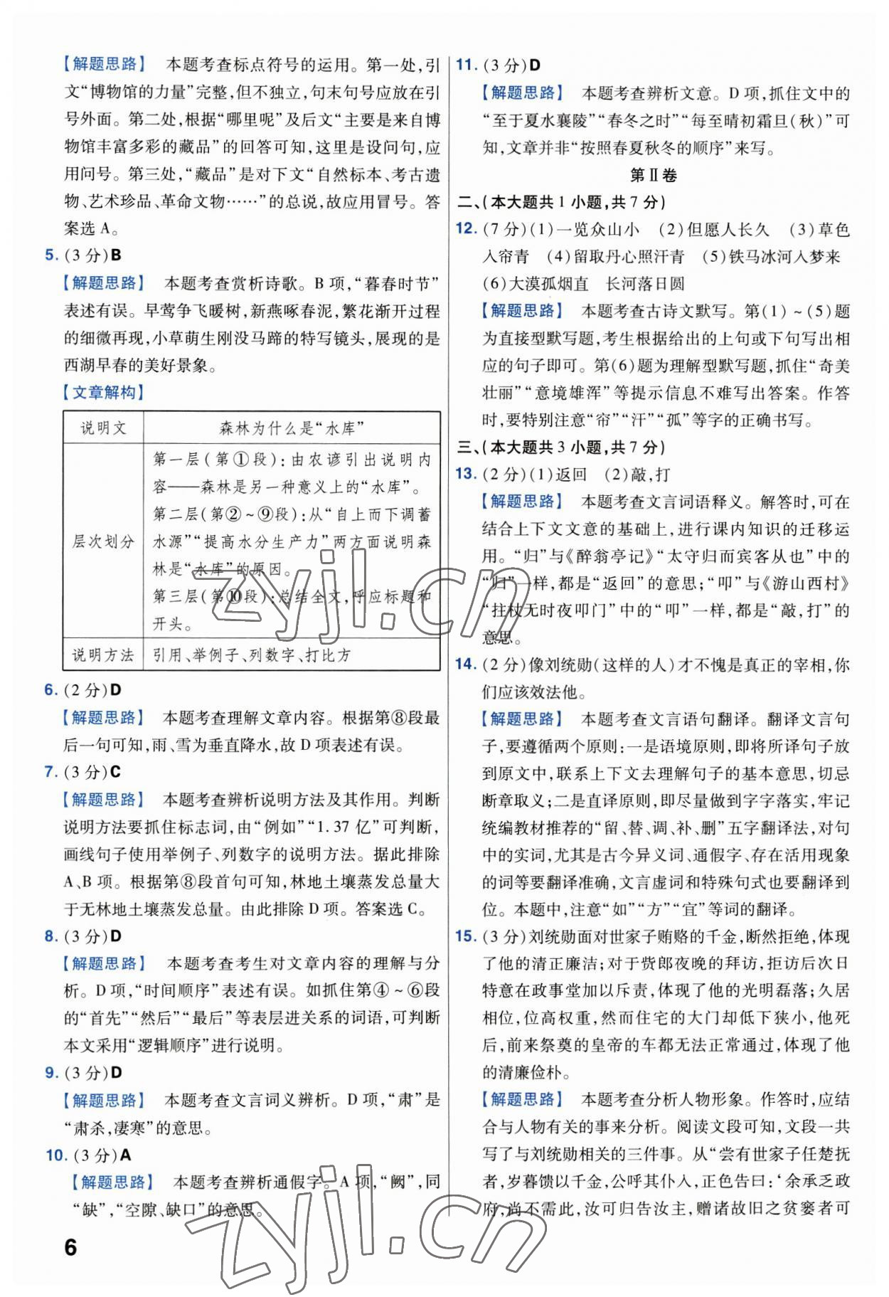 2023年金考卷中考试卷汇编45套语文 第6页