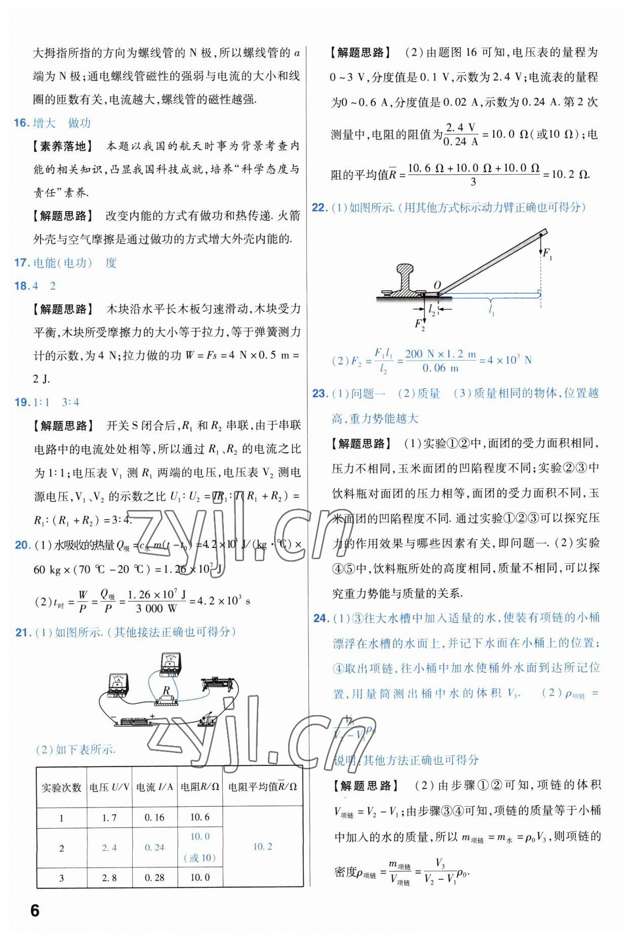 2023年金考卷中考試卷匯編45套物理 第6頁