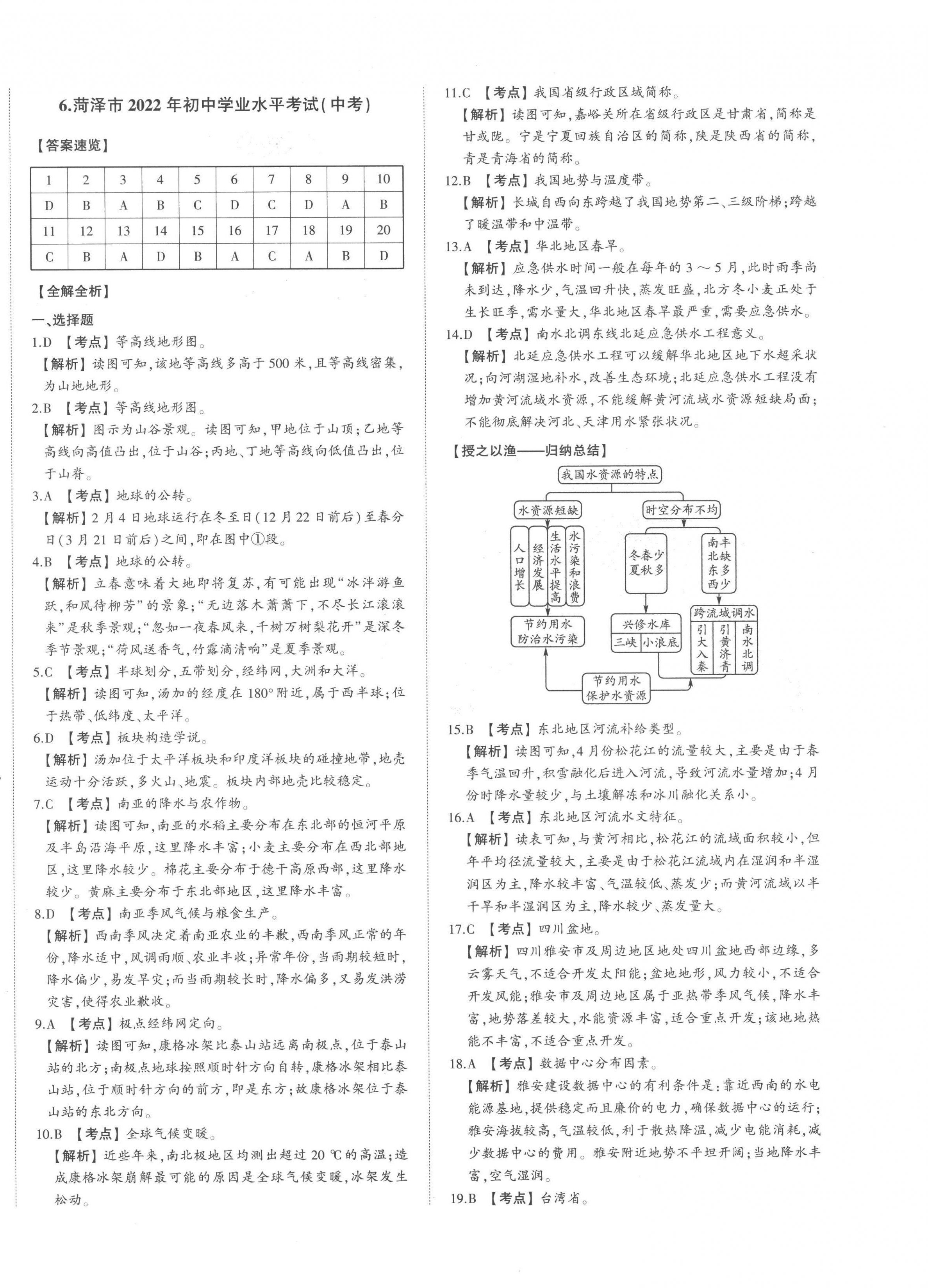 2023年智乐星中考中考真题汇编地理山东专版&nbsp;第12页