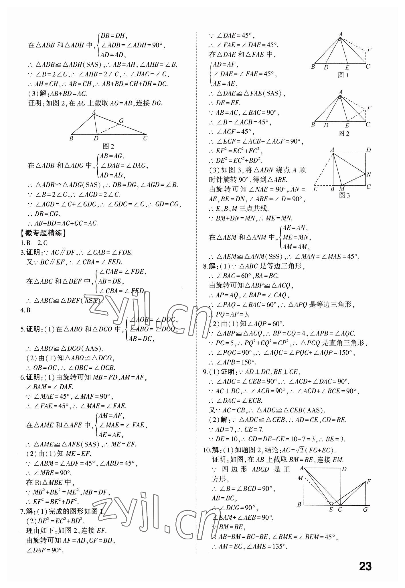 2023年學(xué)考傳奇數(shù)學(xué)濟(jì)南專版 參考答案第22頁(yè)