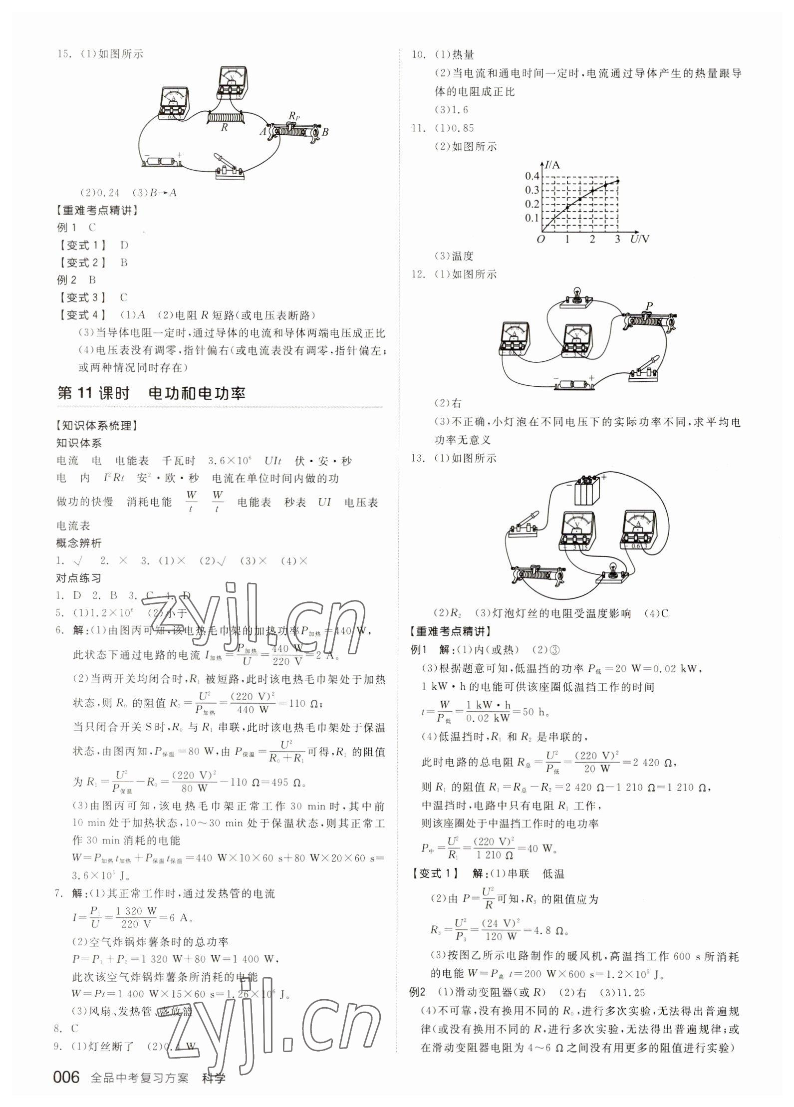 2023年全品中考復(fù)習(xí)方案科學(xué)（物理地理）杭州專版 參考答案第5頁(yè)