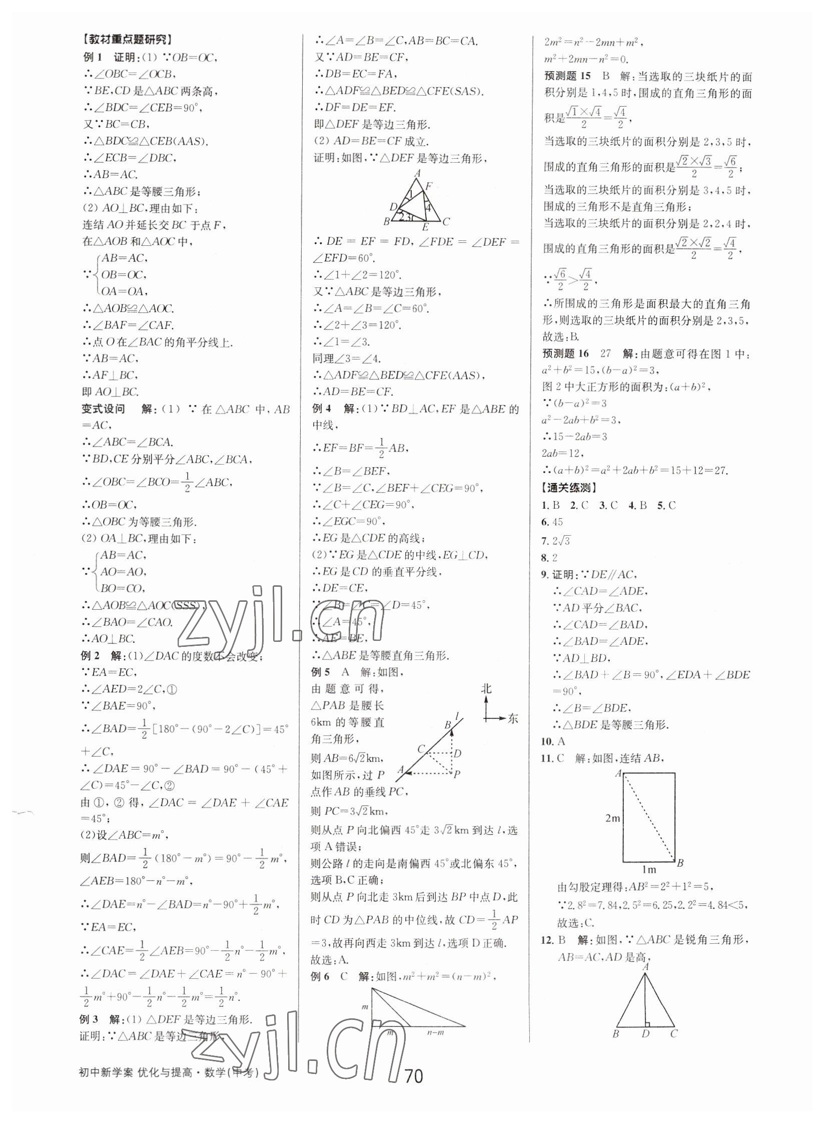 2023年初中新學案優(yōu)化與提高數學中考總復習 參考答案第20頁