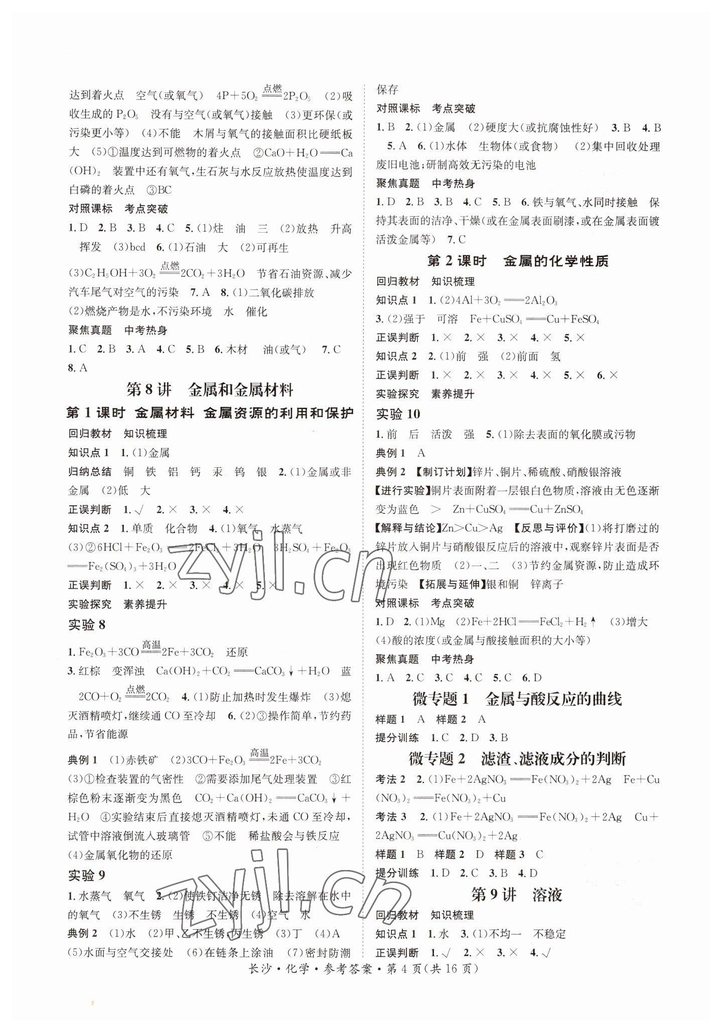 2023年星城中考化學(xué)長(zhǎng)沙專版 第4頁(yè)