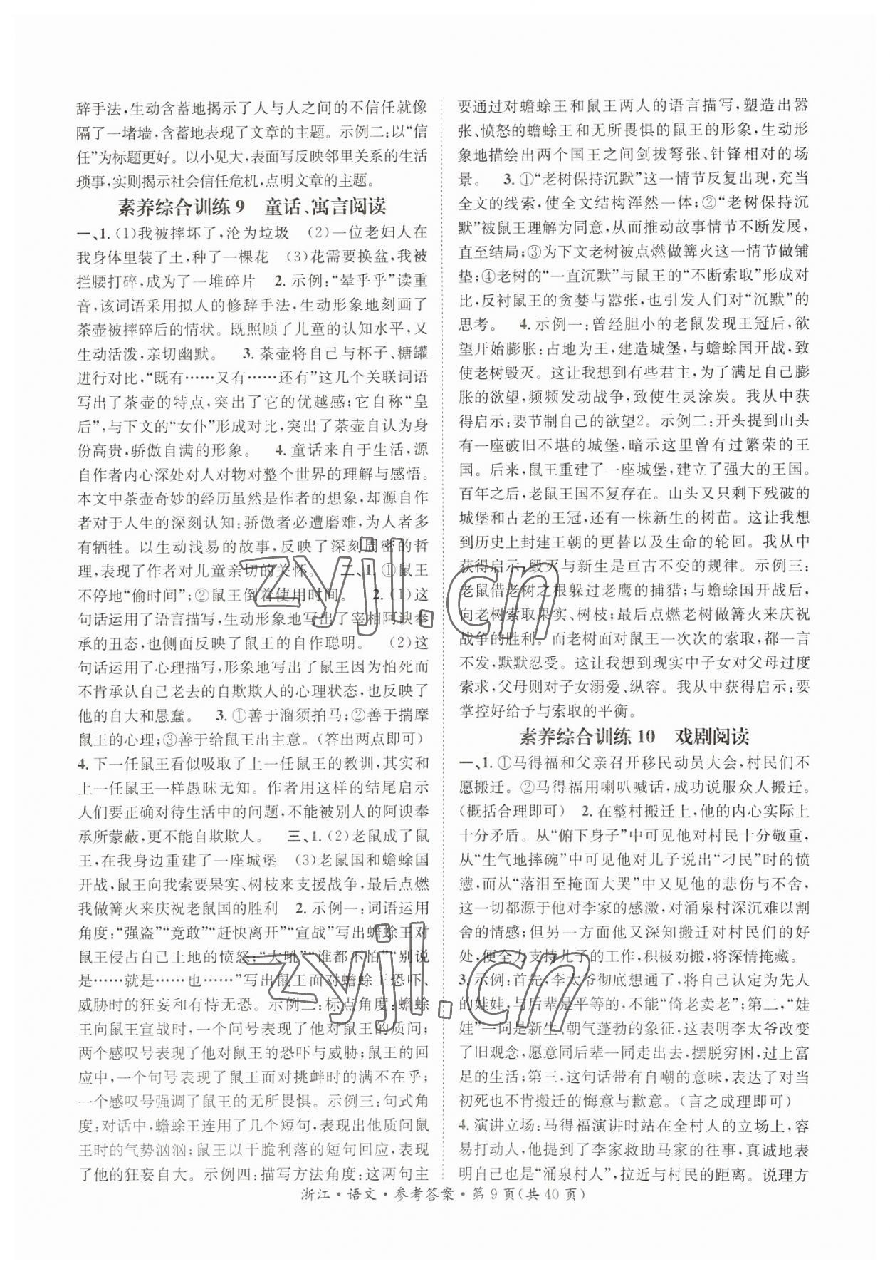 2023年國華圖書中考拐點(diǎn)語文浙江專版 第9頁