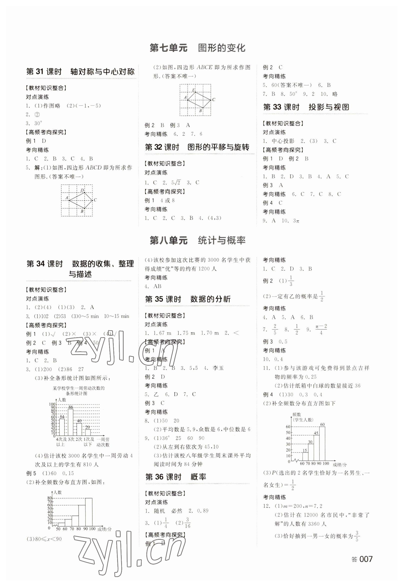 2023年全品中考復(fù)習(xí)方案數(shù)學(xué)長沙專版 第7頁