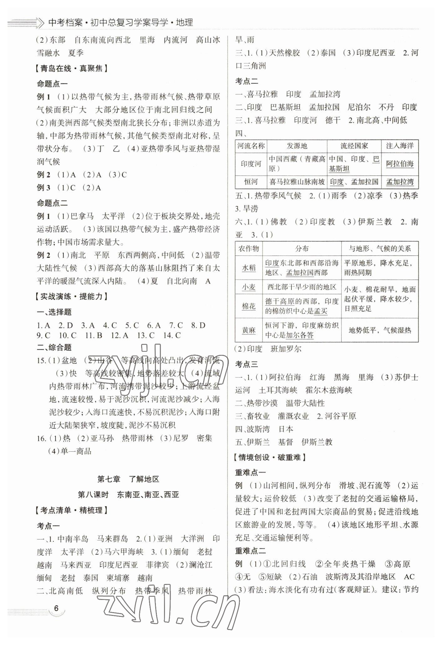 2023年中考檔案地理青島專版 第6頁