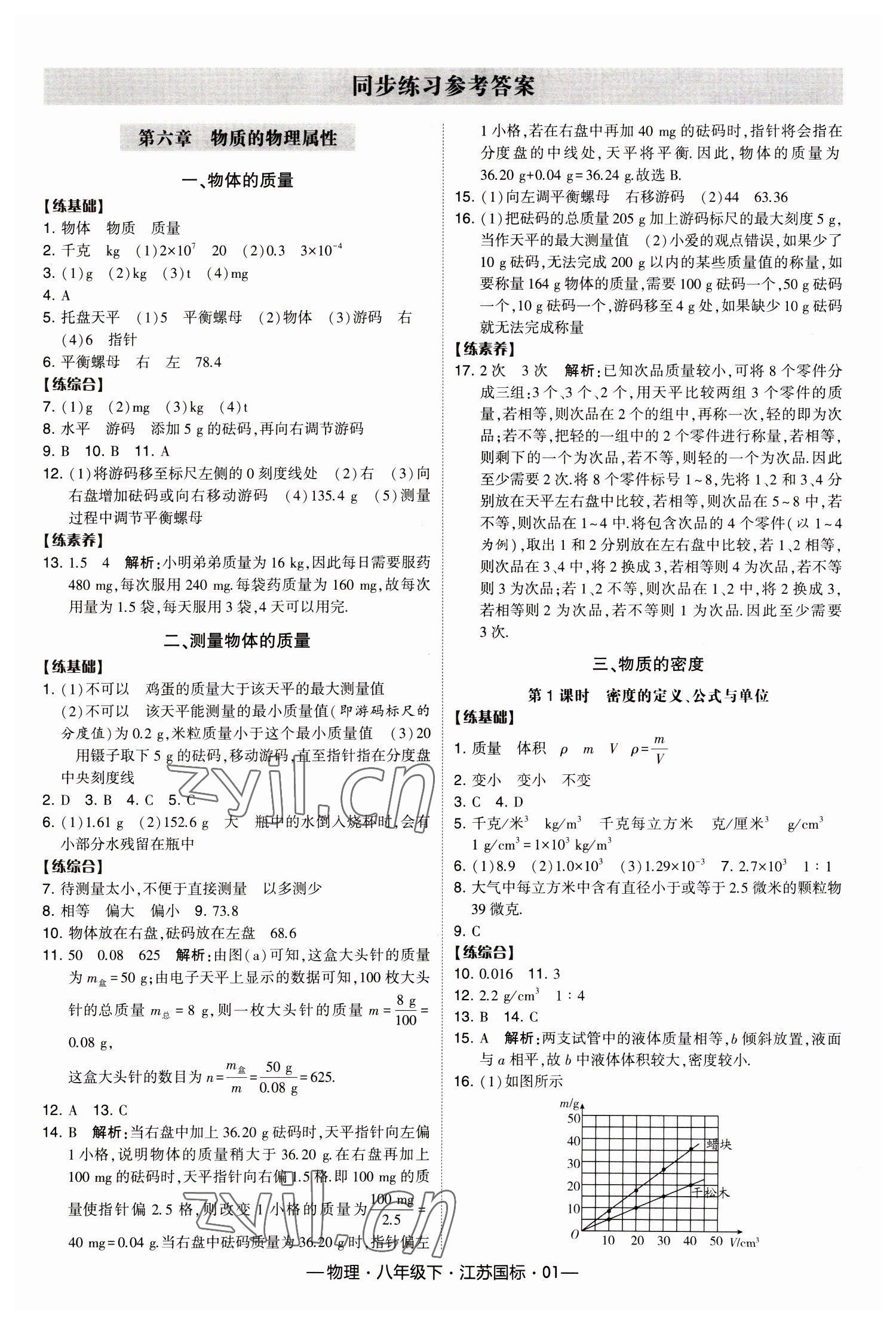 2023年经纶学典课时作业八年级物理下册苏科版 第1页