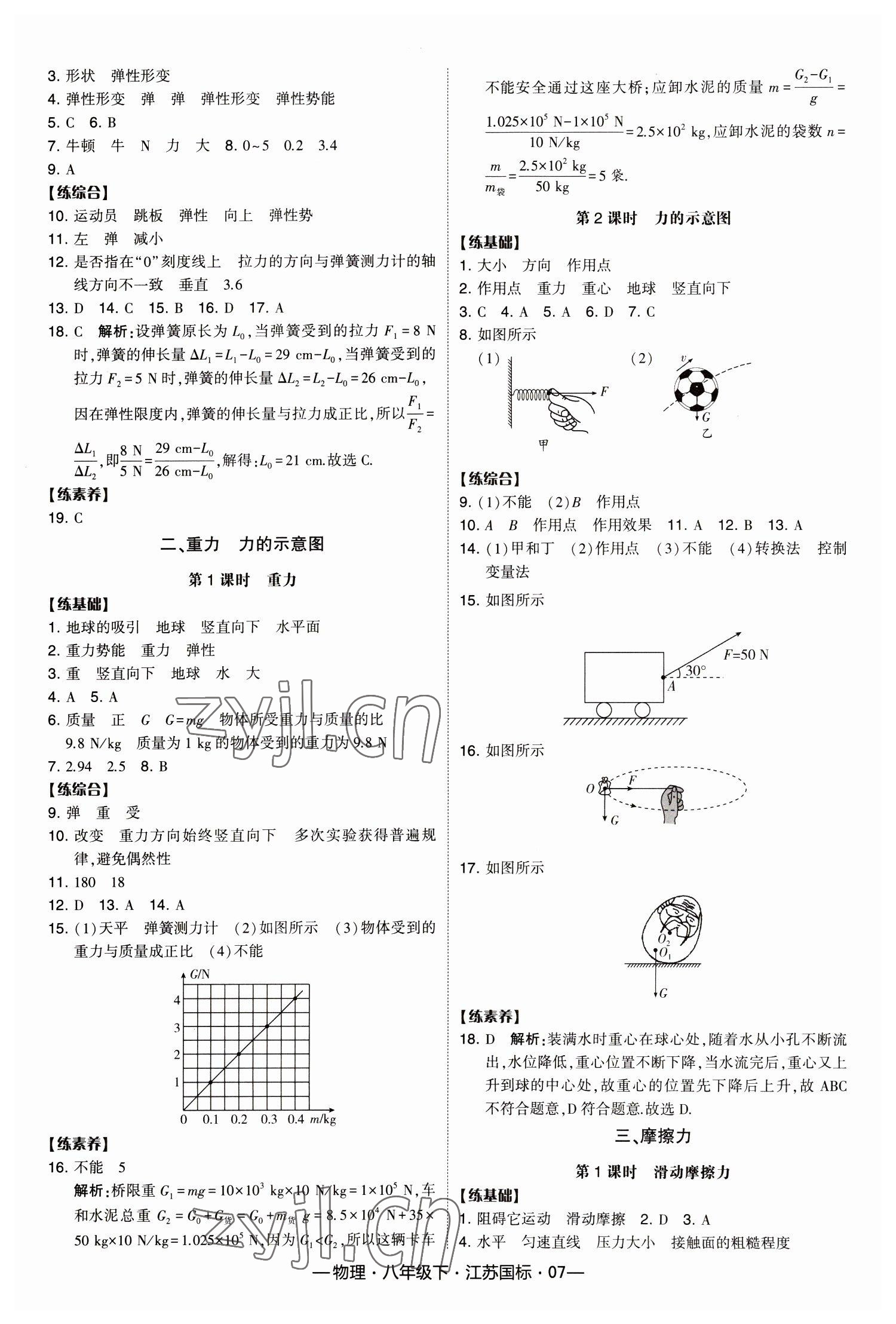 2023年經(jīng)綸學典課時作業(yè)八年級物理下冊蘇科版 第7頁