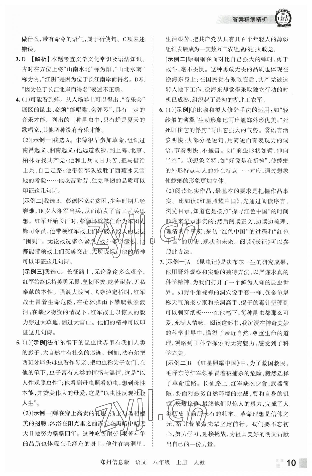 2022年王朝霞期末真題精編八年級語文上冊人教版鄭州專版 第10頁