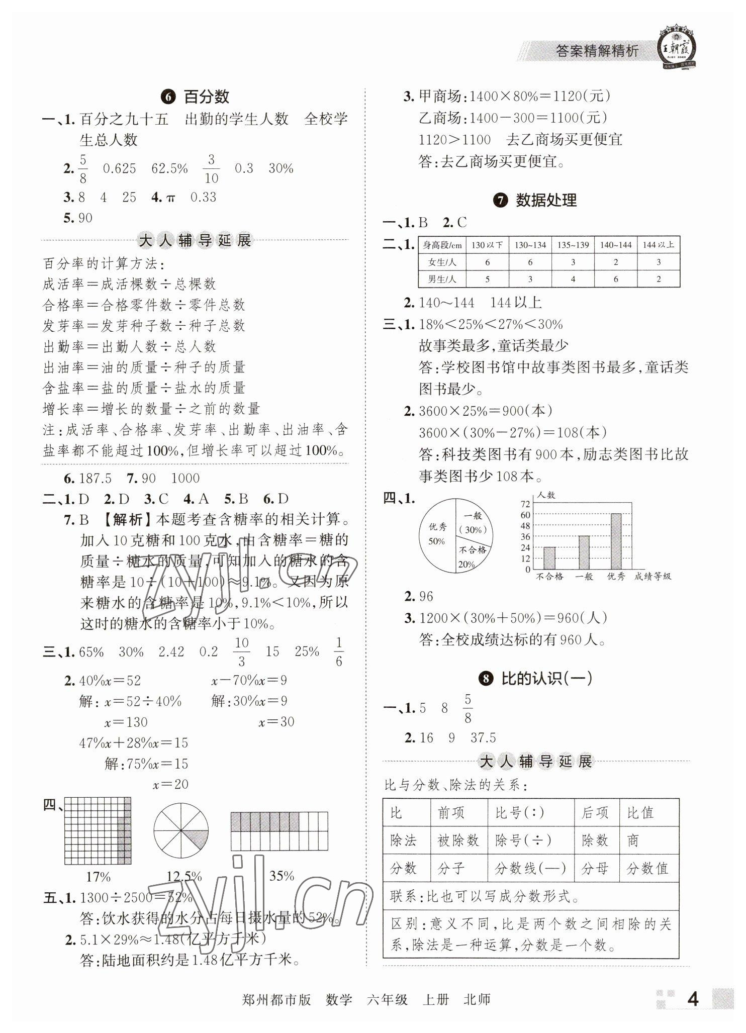 2022年王朝霞期末真題精編六年級(jí)數(shù)學(xué)上冊(cè)北師大版鄭州專版 參考答案第4頁(yè)