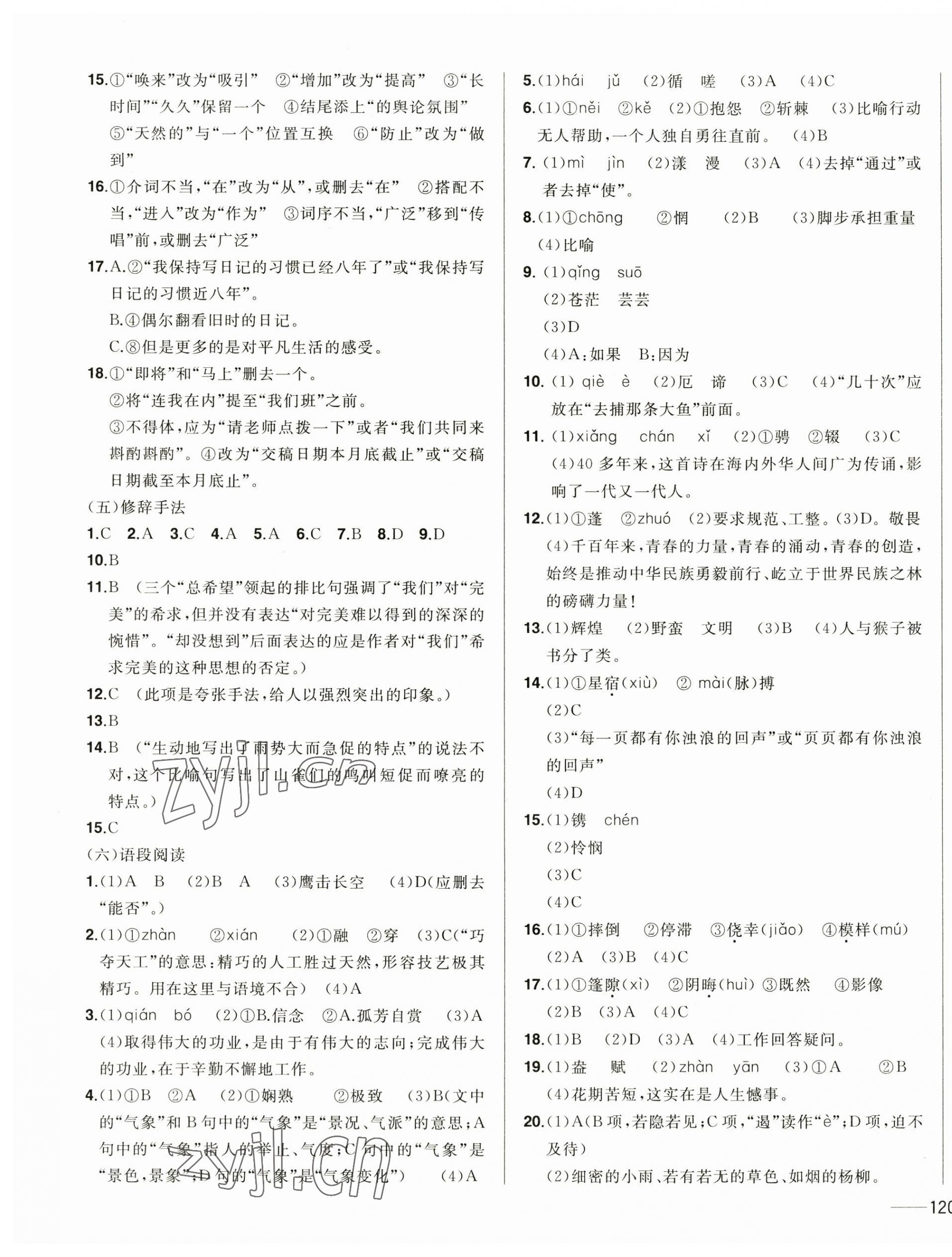 2023年中考1號(hào)中考總復(fù)習(xí)單元專項(xiàng)過關(guān)卷語文 第3頁