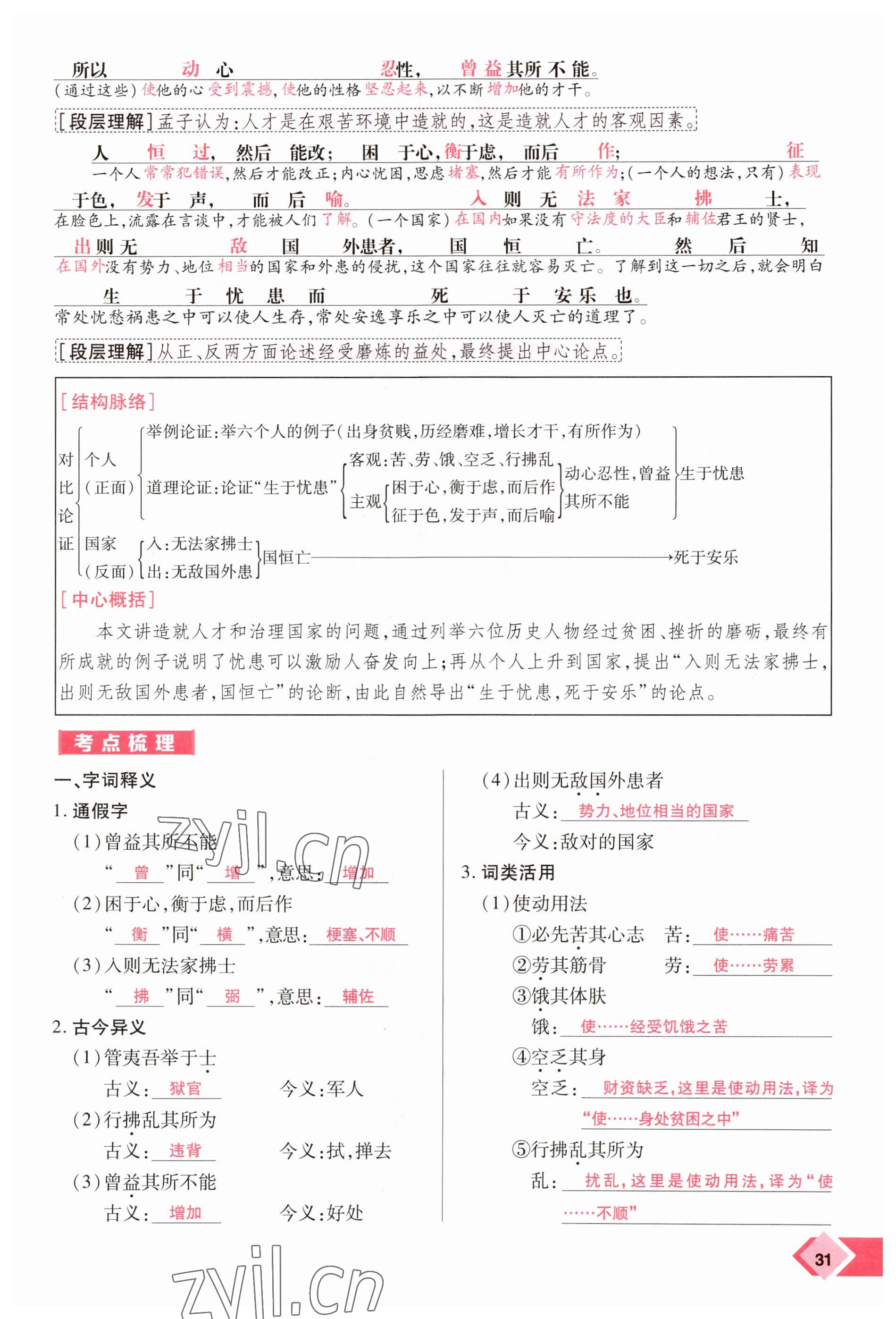 2023年新思路鄭州大學(xué)出版社語文河南專版 參考答案第31頁