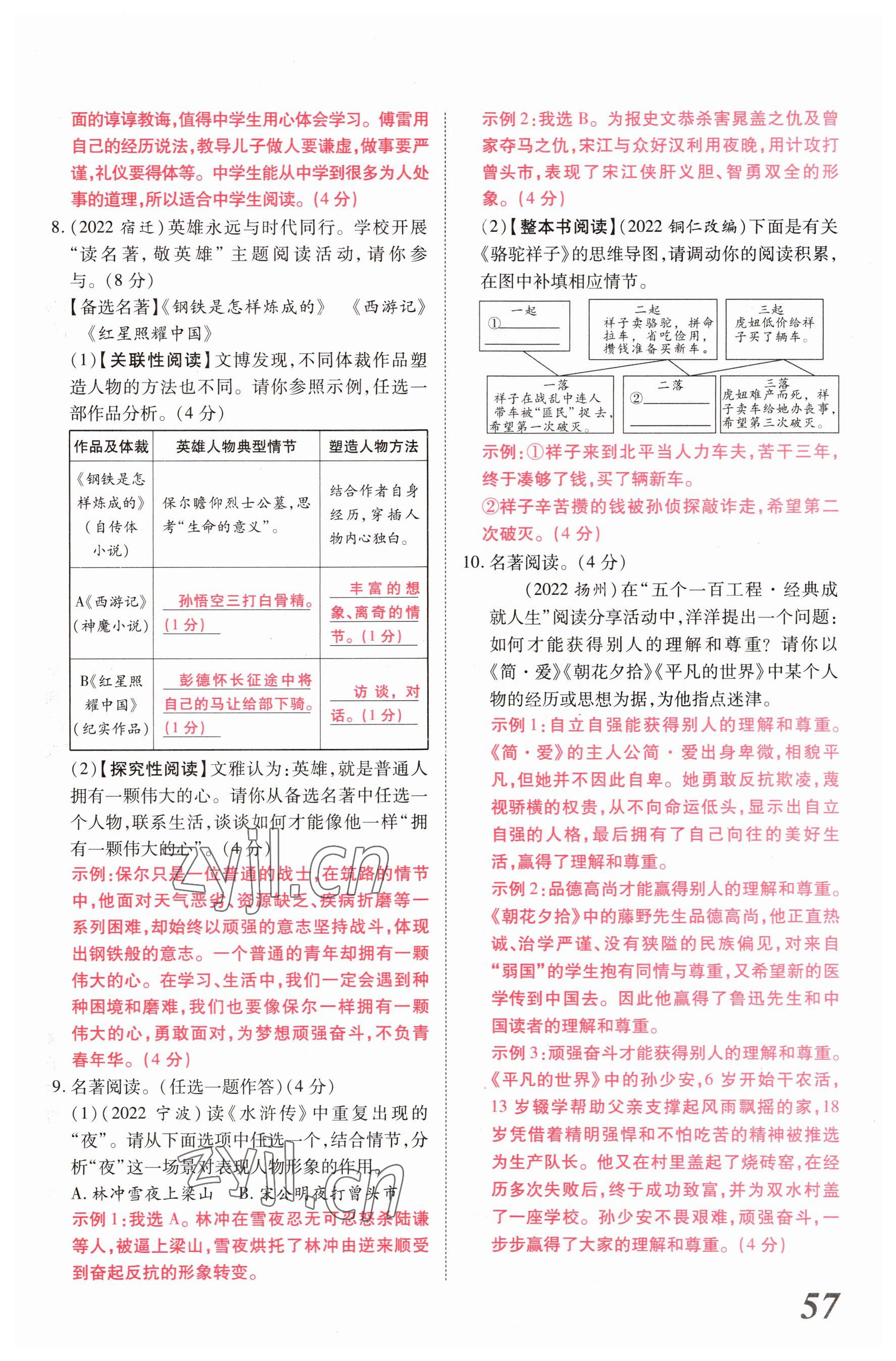 2023年新思路鄭州大學(xué)出版社語文河南專版 參考答案第56頁