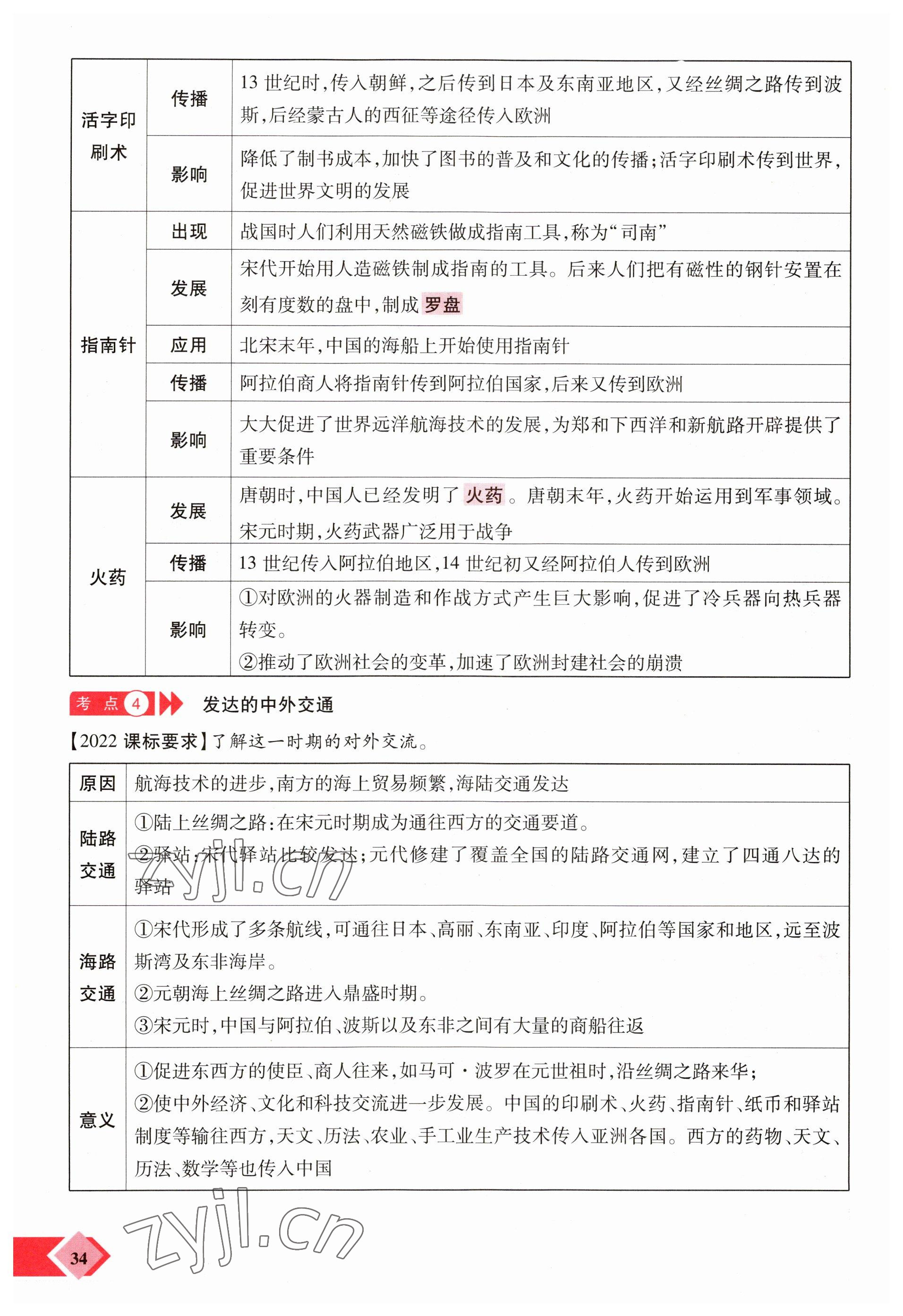 2023年新思路鄭州大學出版社歷史河南專版 參考答案第34頁