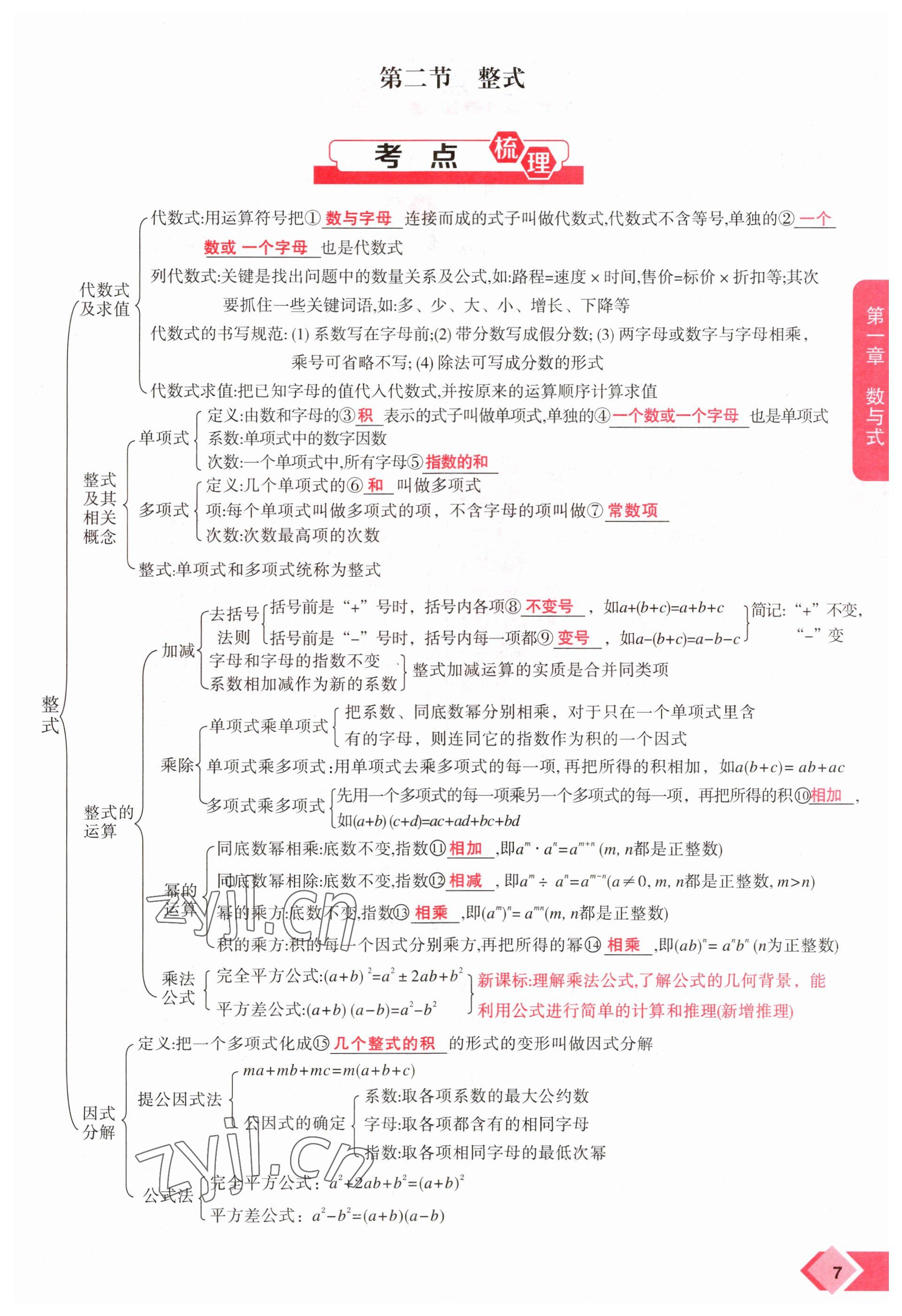 2023年新思路鄭州大學出版社數學河南專版 參考答案第7頁