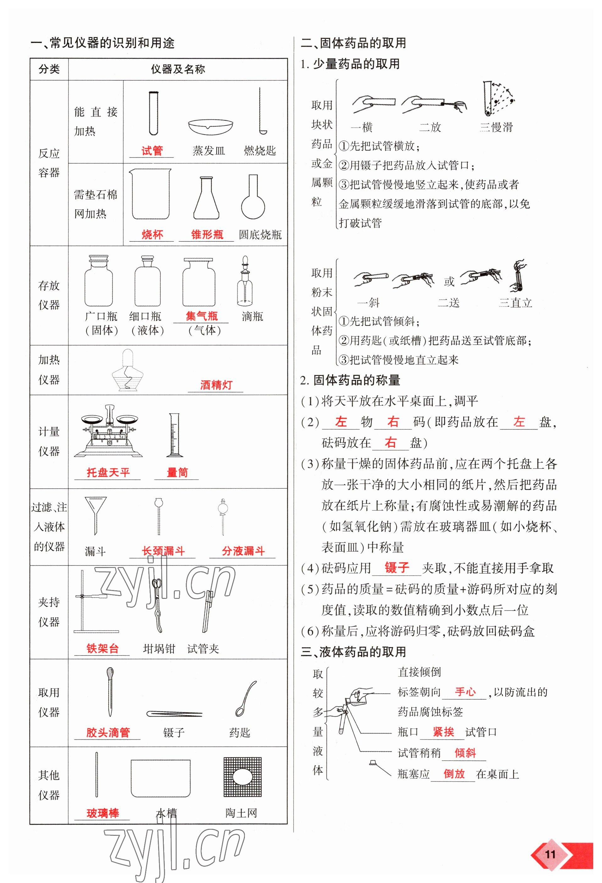 2023年新思路鄭州大學出版社化學河南專版 參考答案第11頁