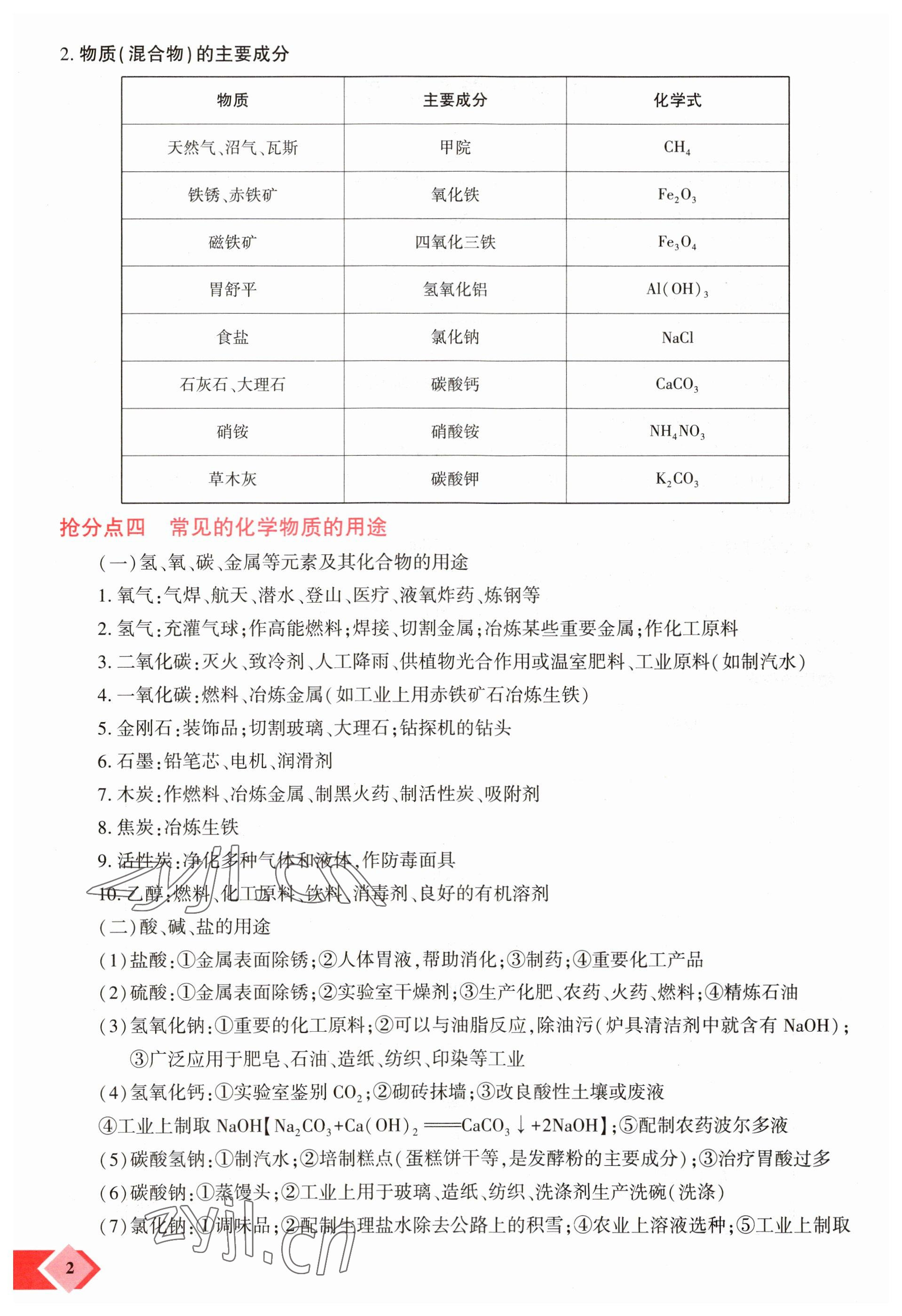 2023年新思路鄭州大學出版社化學河南專版 參考答案第2頁