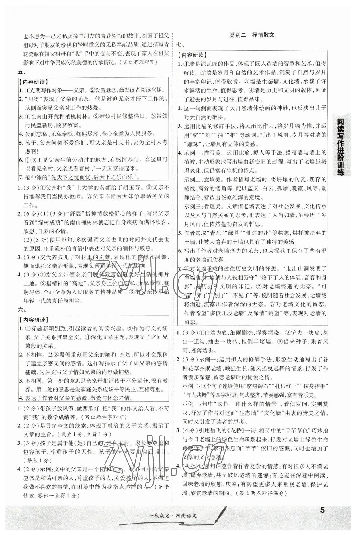 2023年一战成名考前新方案语文河南专版&nbsp;第5页