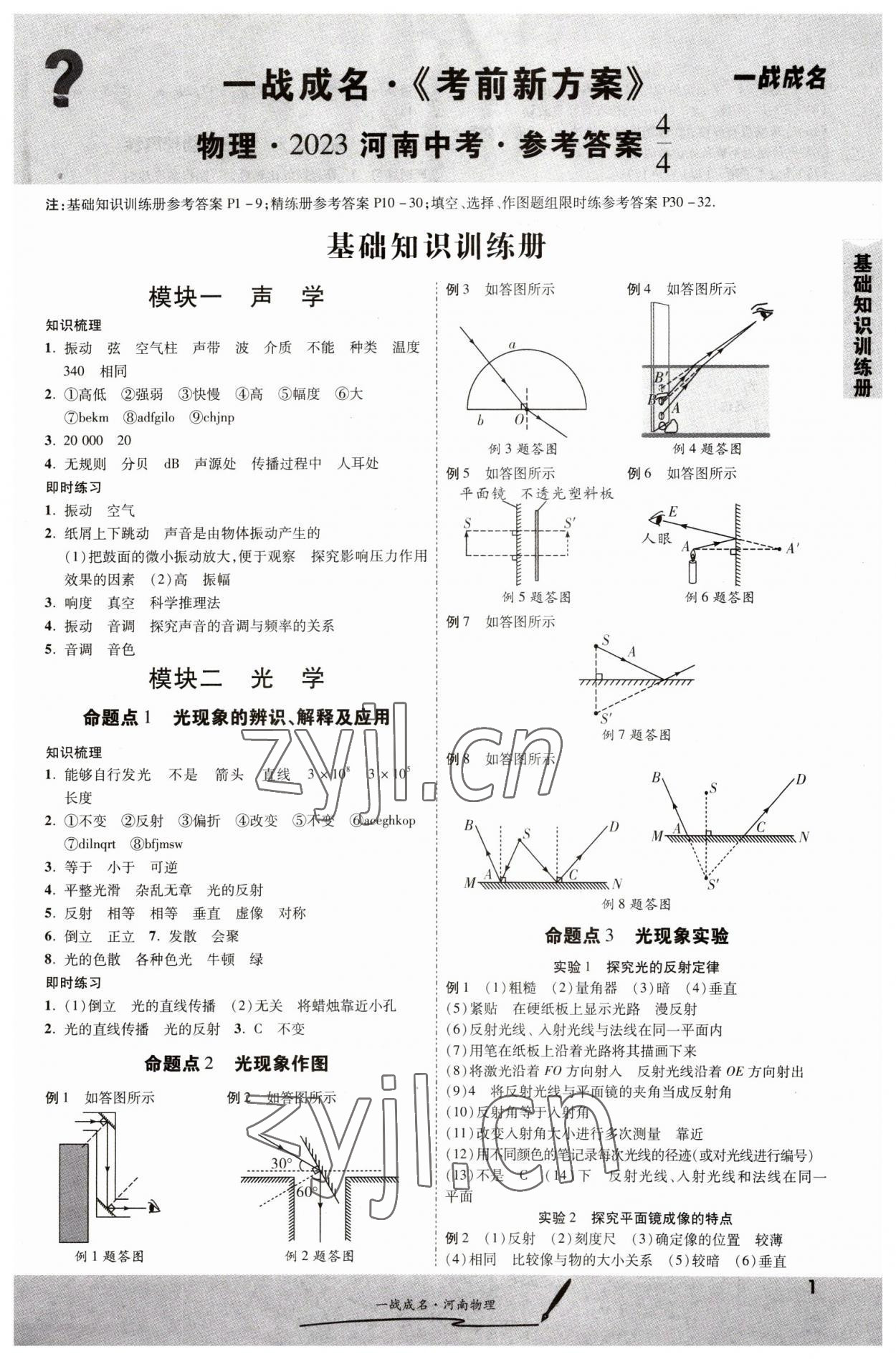 2023年一戰(zhàn)成名考前新方案物理河南專版 第1頁