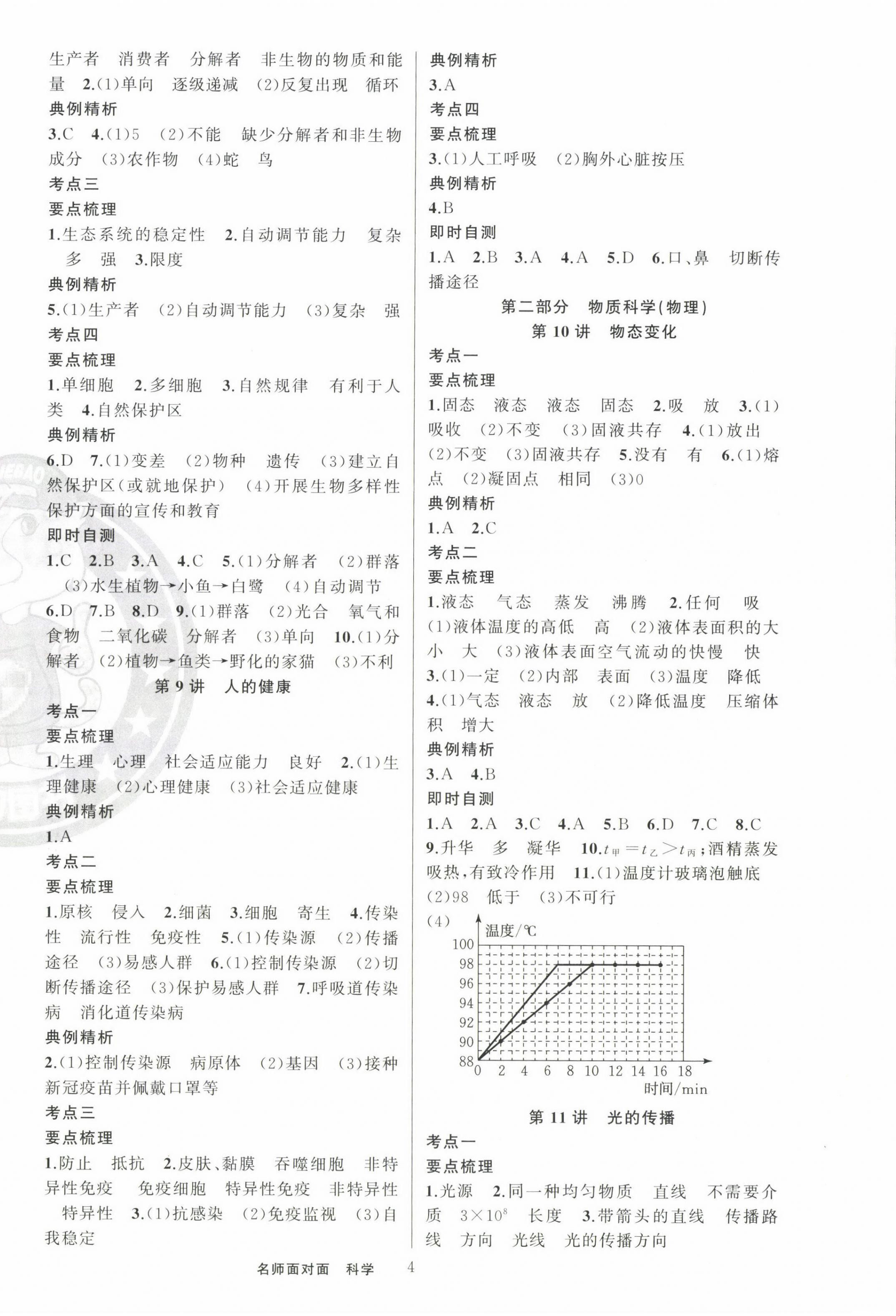 2023年名師面對面中考滿分策略科學(xué) 第4頁